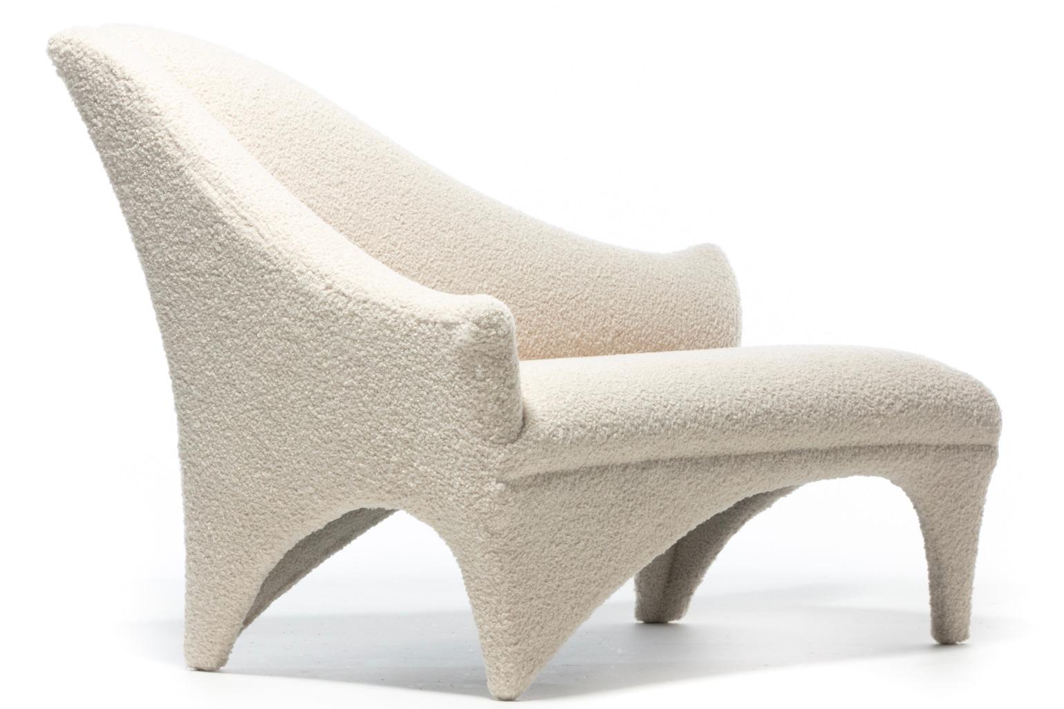 Vladimir Kagan A-Symmetric Settee in Ivory Bouclé by Directional, c. 1991 For Sale 7