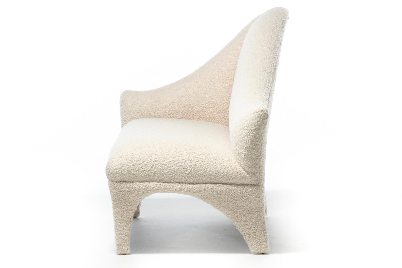 Late 20th Century Vladimir Kagan A-Symmetric Settee in Ivory Bouclé by Directional, c. 1991 For Sale