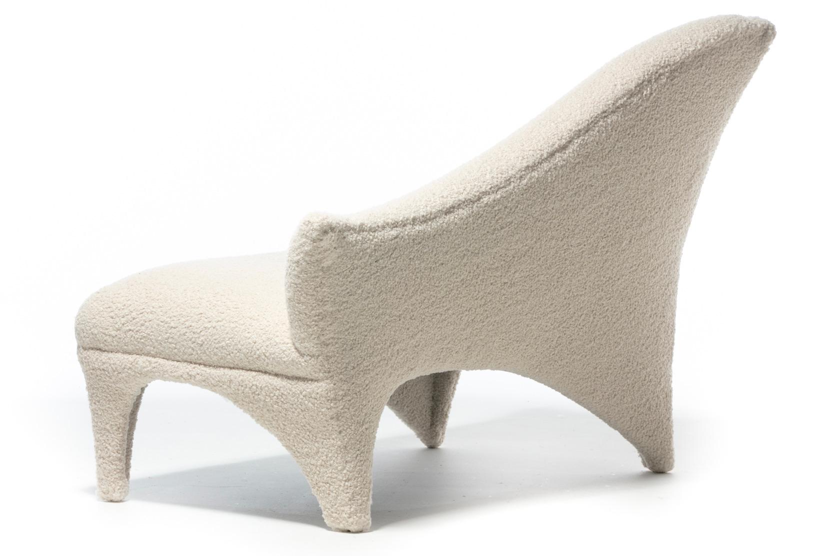 Vladimir Kagan A-Symmetric Settee in Ivory Bouclé by Directional, c. 1991 For Sale 1