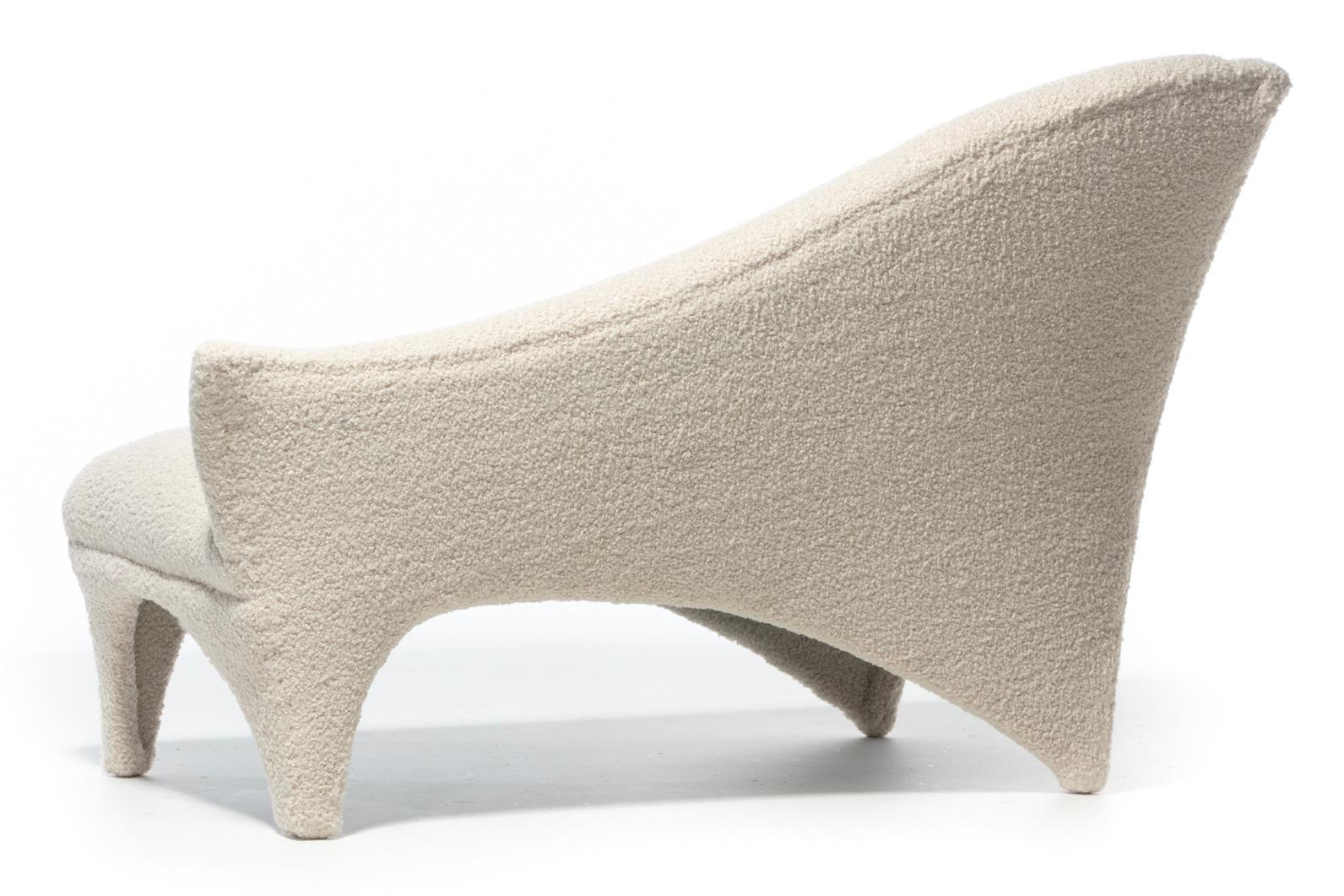 Vladimir Kagan A-Symmetric Settee in Ivory Bouclé by Directional, c. 1991 For Sale 2