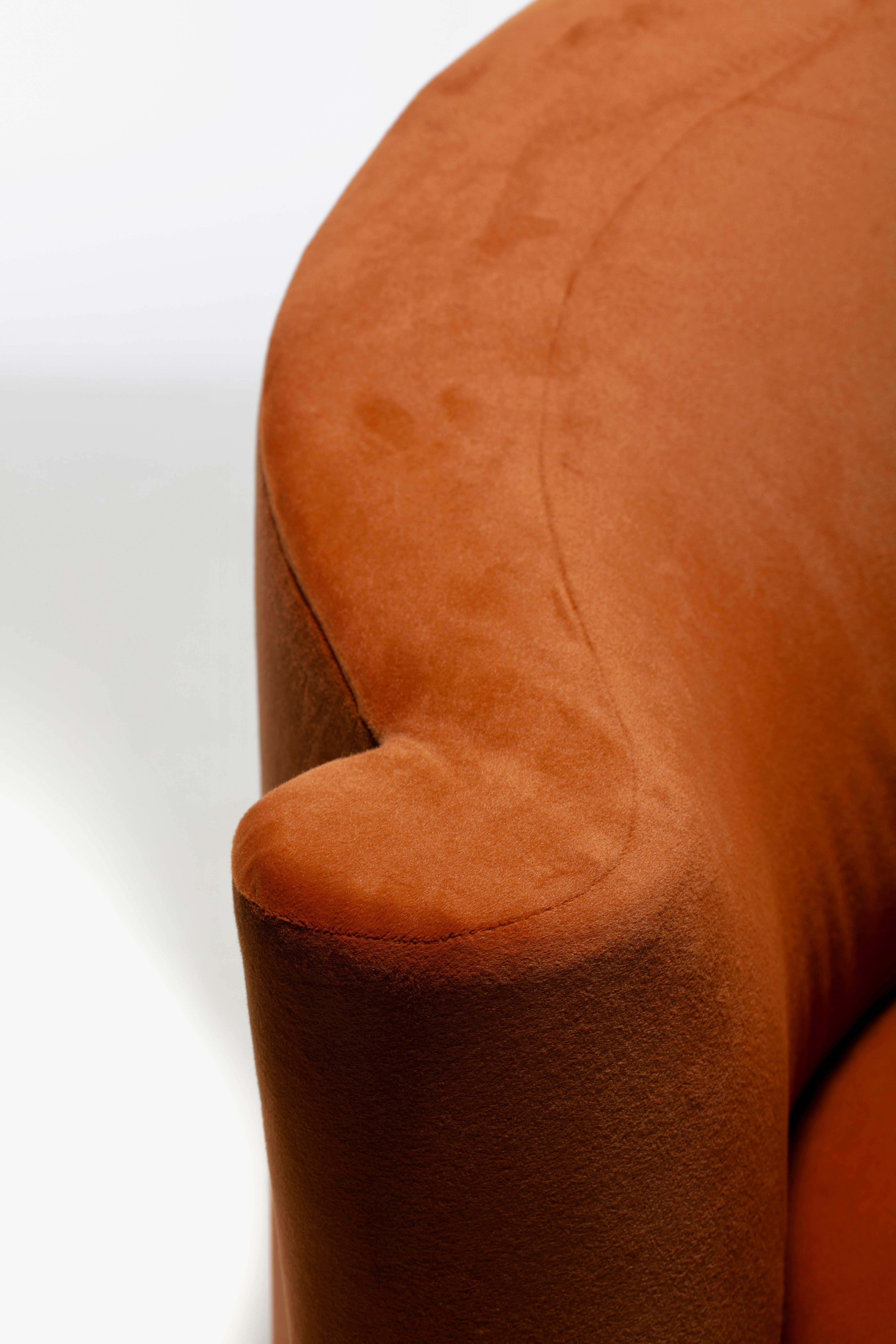 Sofa Amorphous Post Modern Serpentine en velours terre cuite pour Weiman en vente 9