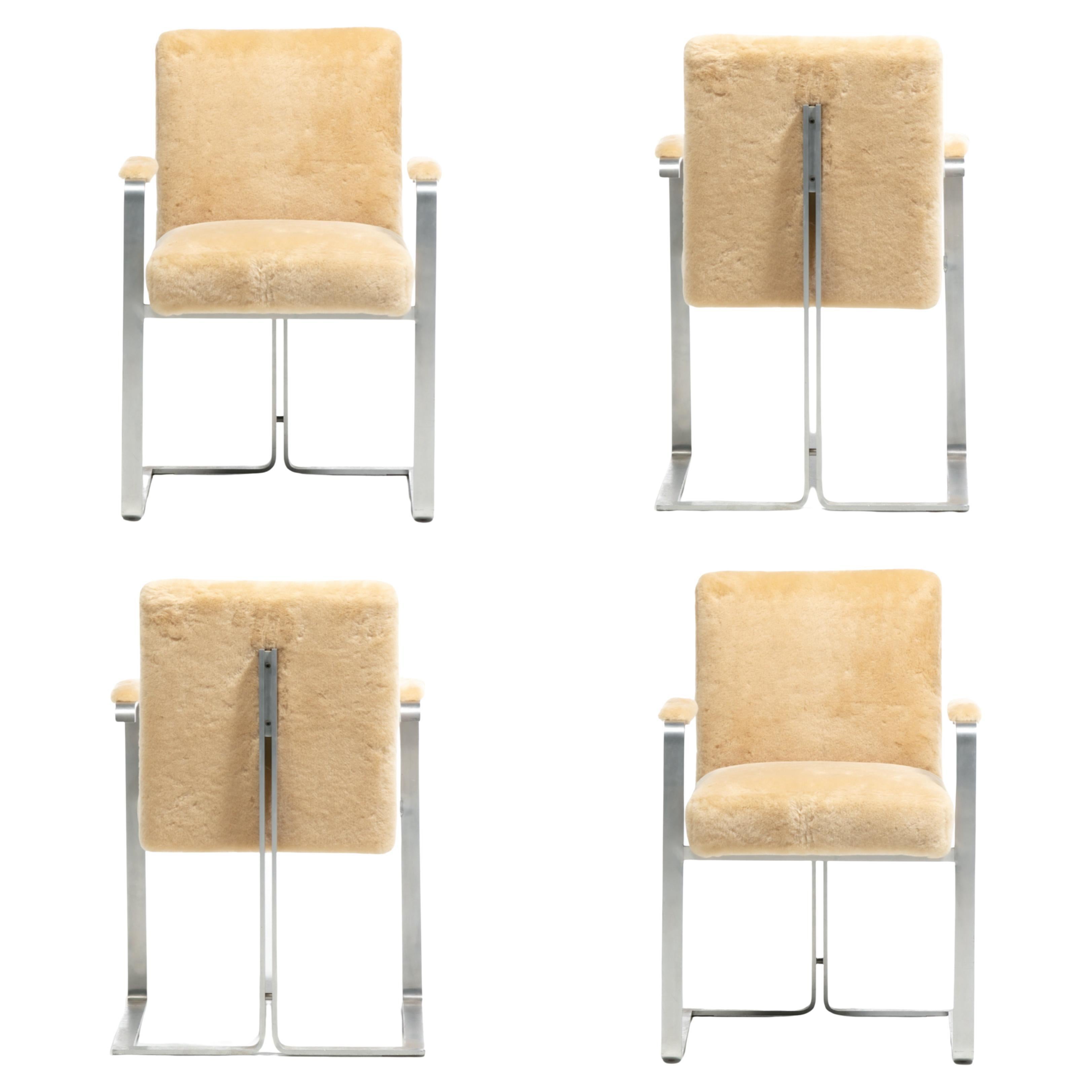 Poltrone Vladimir Kagan in Shearling Avorio Crema Burro &New in vendita