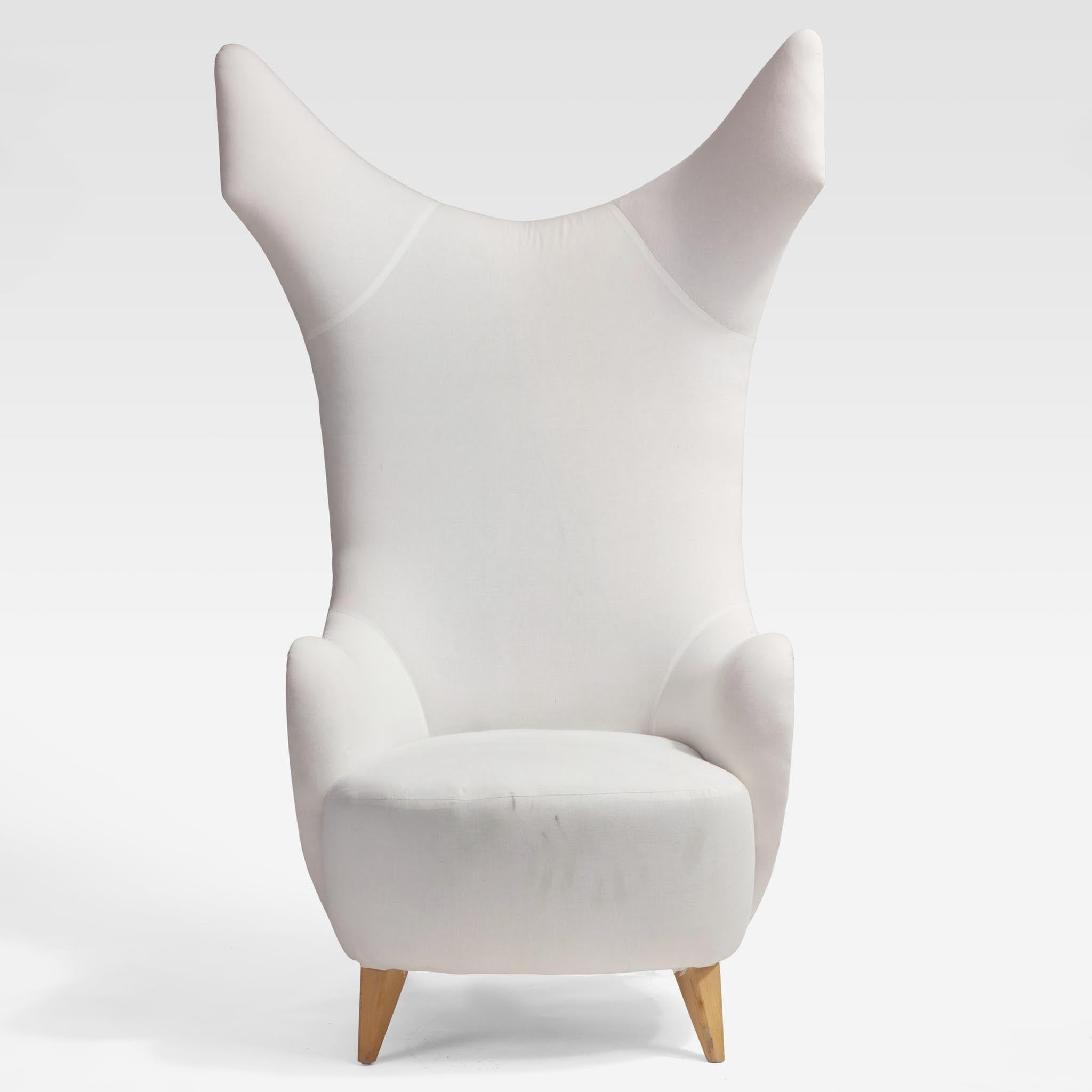 Modern Vladimir Kagan Baroness Throne Chair One of a Kind High Back Wing Chair  For Sale