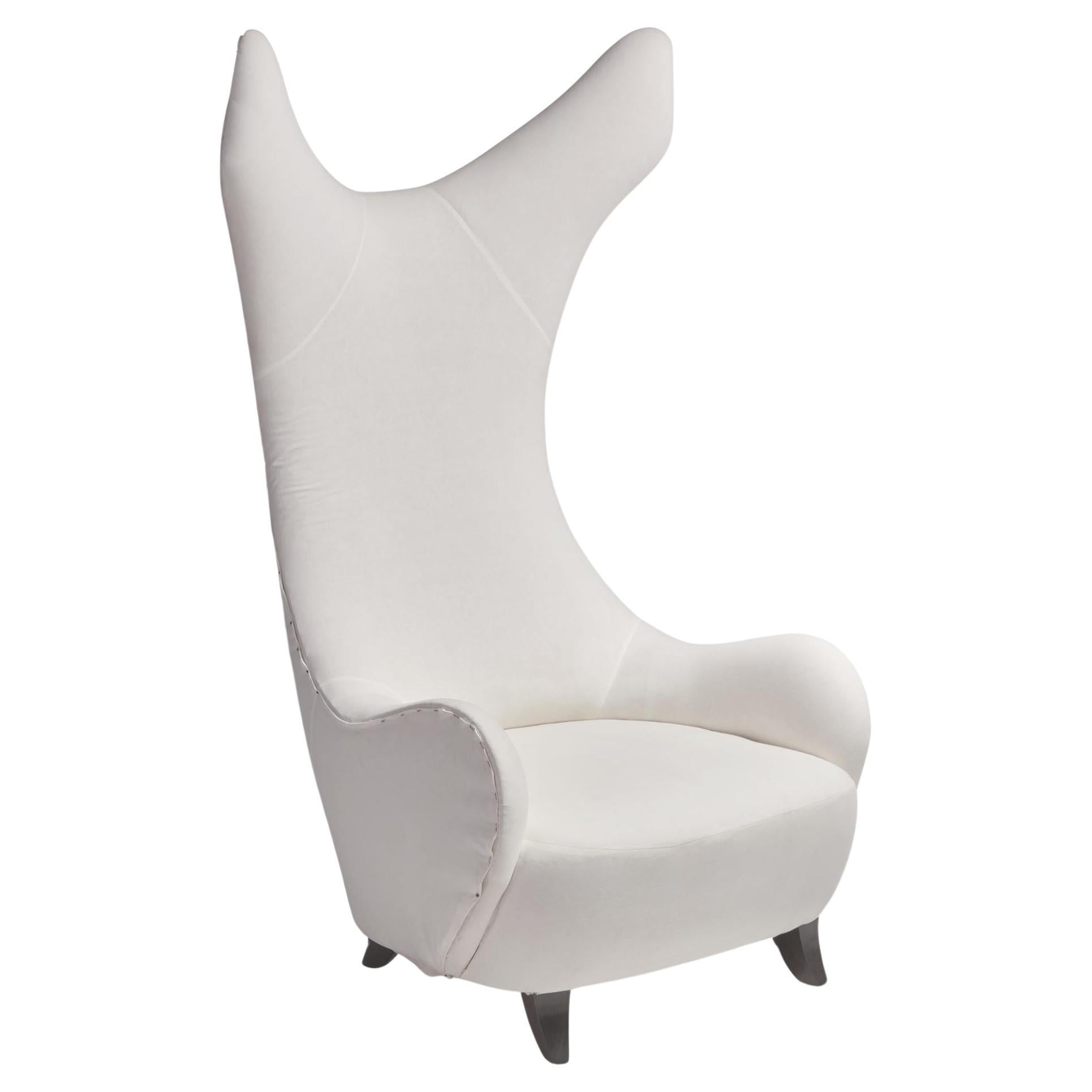Vladimir Kagan Baroness Throne Chair One of a Kind High Back Wing Chair For Sale