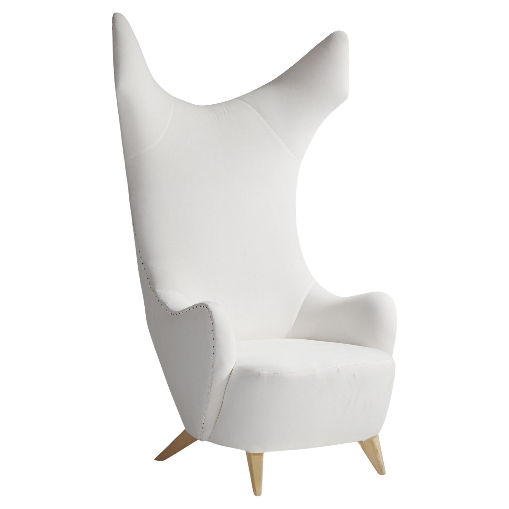 Vladimir Kagan Baroness Throne Chair One of a Kind High Back Wing Chair