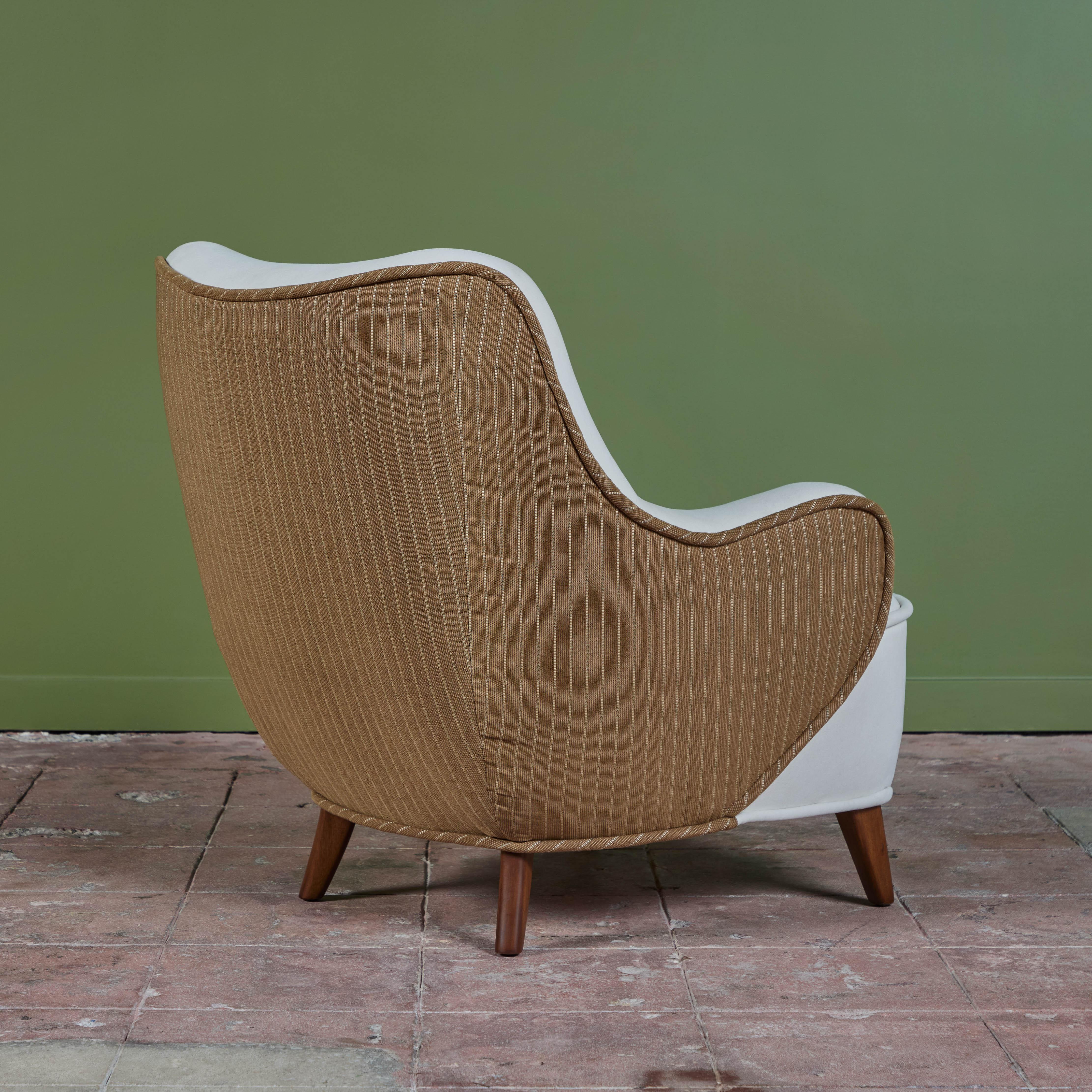 Cotton Vladimir Kagan 'Barrel Back' Lounge Chair