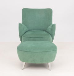 Vladimir Kagan Barrel Swivel Chair and Ottoman