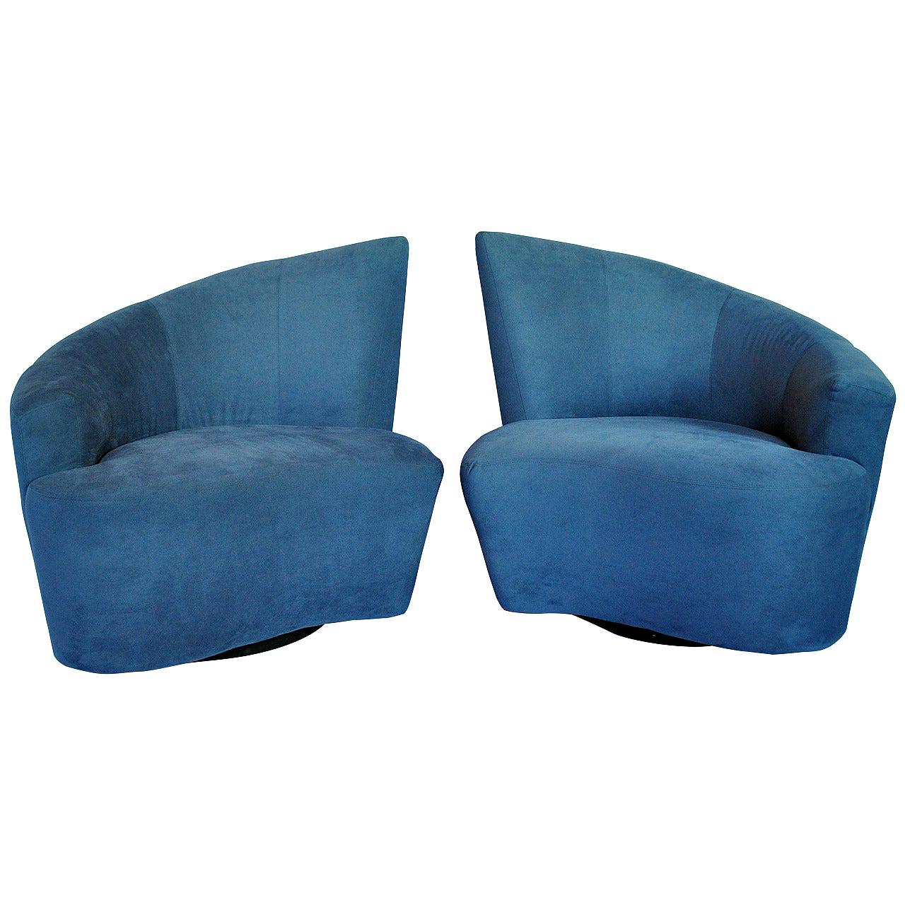 Vladimir Kagan Bilbao Swivel Lounge Chairs for Weiman Preview, Pair