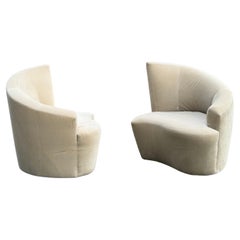 Vintage Vladimir Kagan Bilbao Swivel Slipper Chairs 