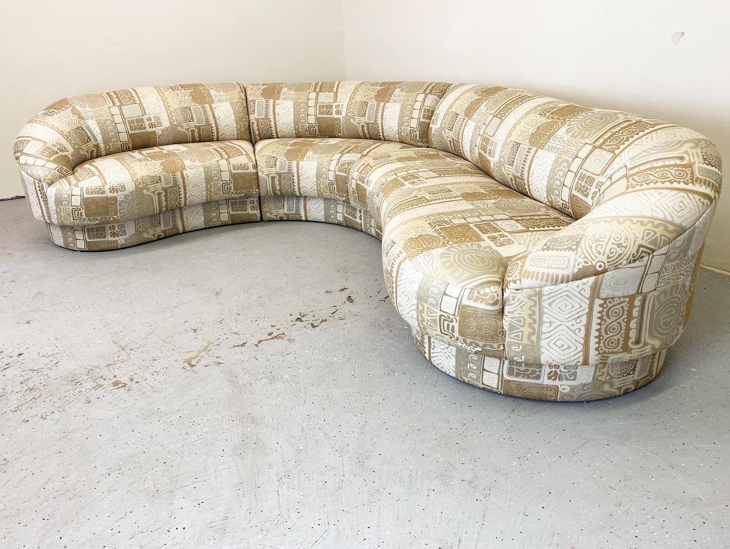 American Biomorphic Sectional Sofa by Weiman