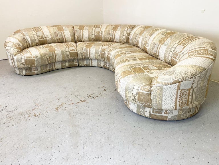 American Vladimir Kagan Style Biomorphic Sectional Sofa by Weiman For Sale
