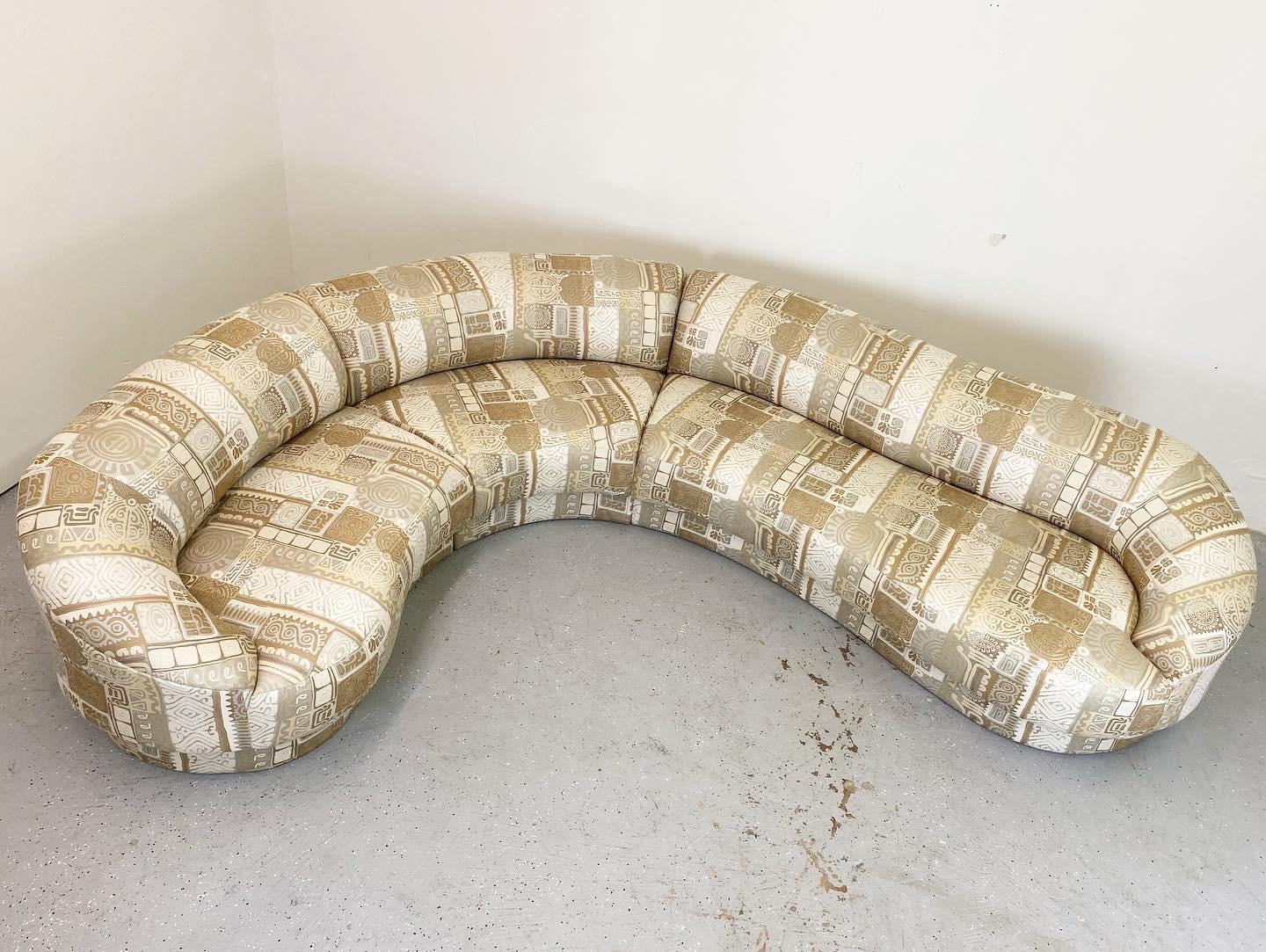 Biomorphic Sectional Sofa by Weiman In Good Condition In Raleigh, NC