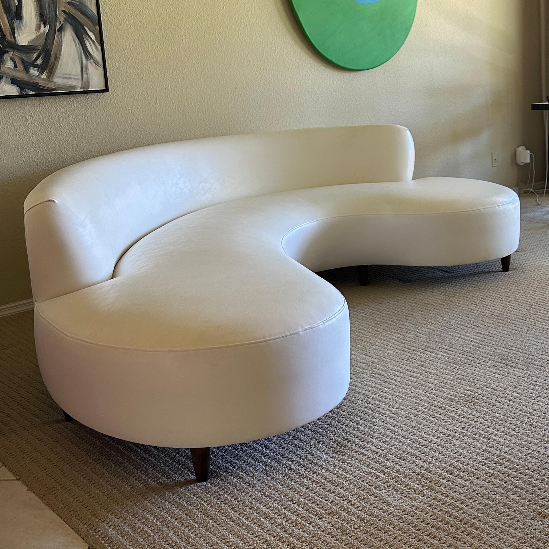 Mid-Century Modern Biomorphic Serpentine Sofa, ca 1950s For Sale