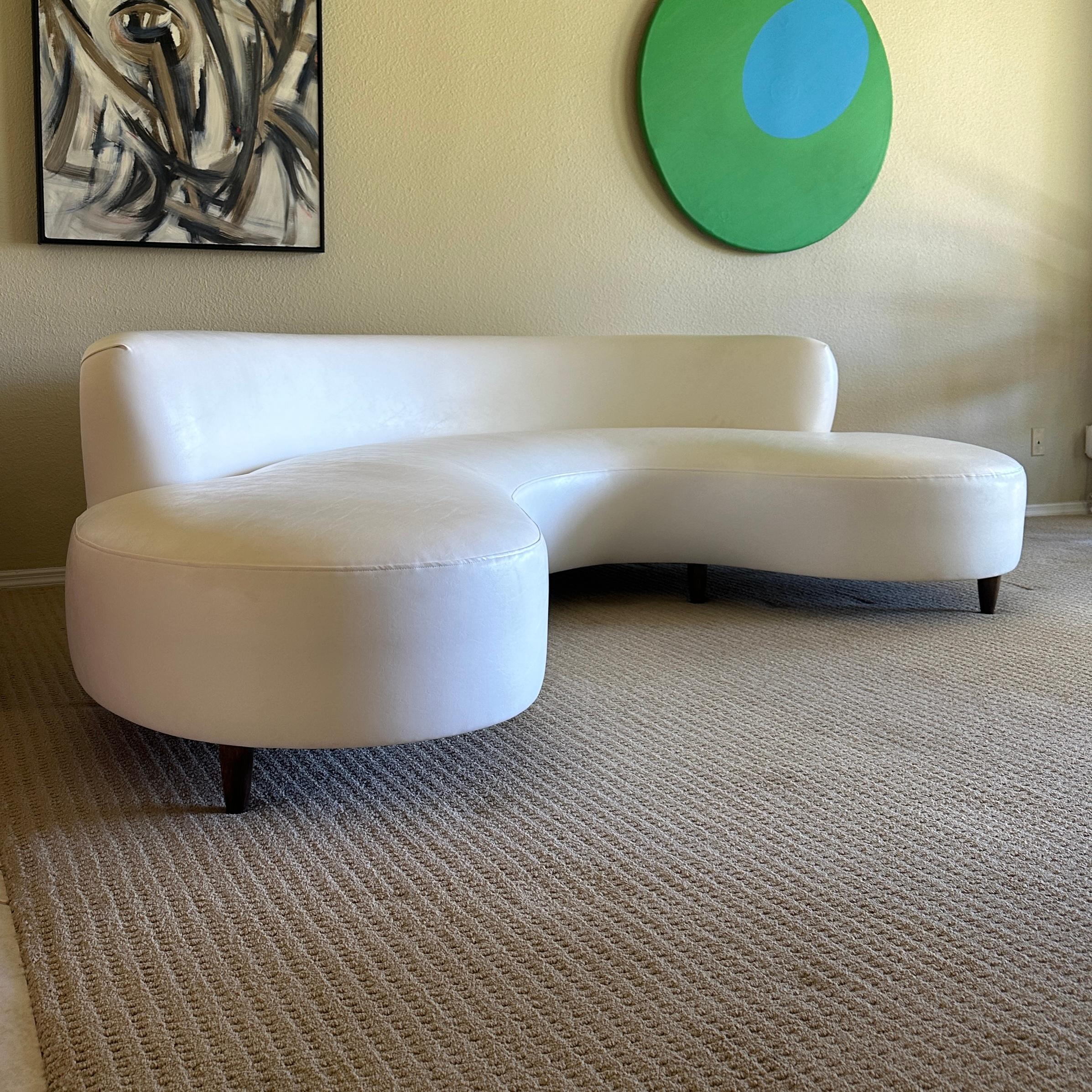 American Biomorphic Serpentine Sofa, ca 1950s For Sale