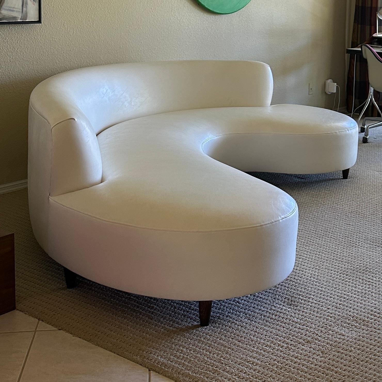 Biomorphic Serpentine Sofa, ca 1950s In Good Condition For Sale In Cathedral City, CA