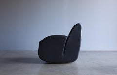 Vladimir Kagan Black Leather "Rock Star" Rocking Chair, 1990's