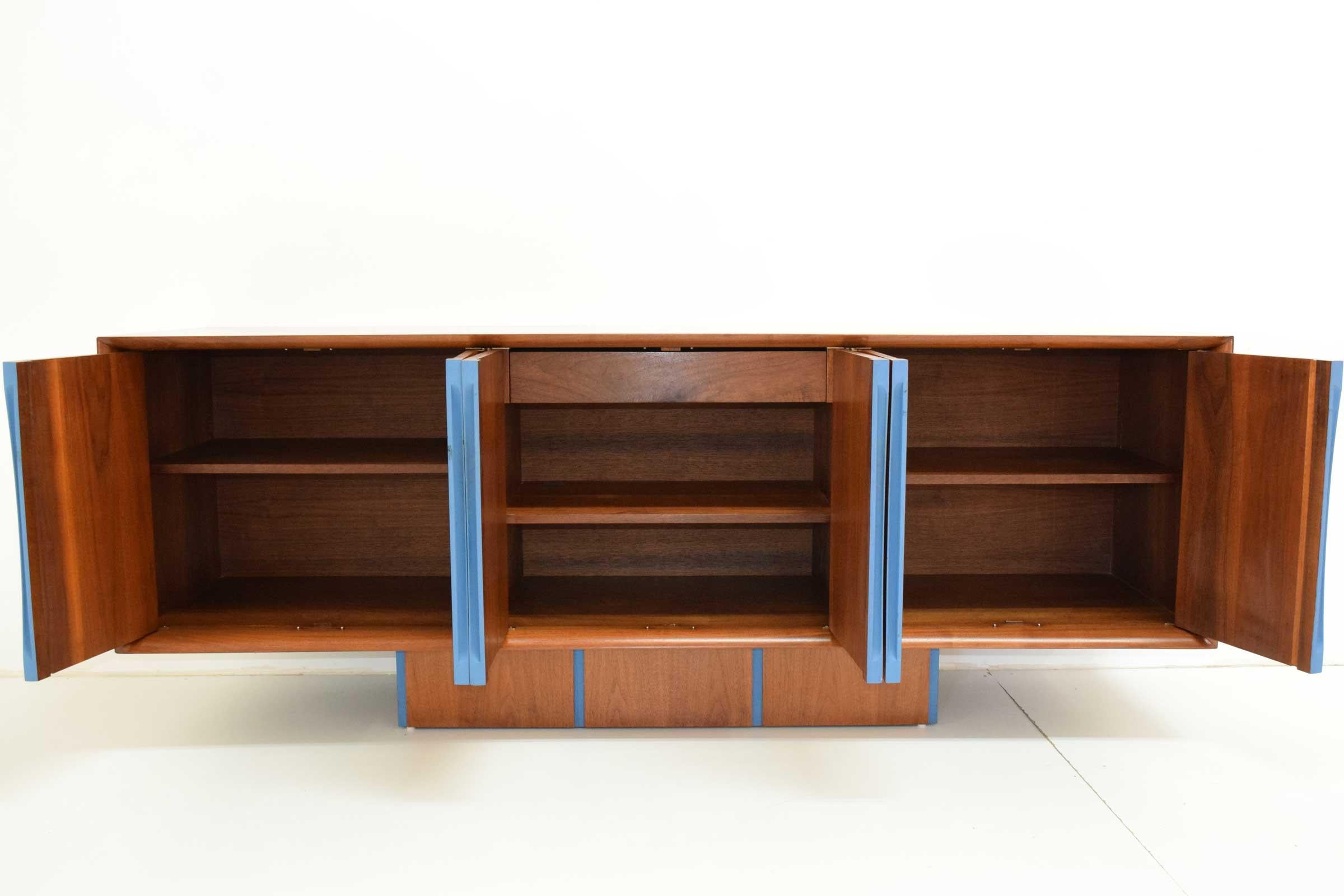 20th Century Vladimir Kagan Bow Front Credenza with Hutch Available