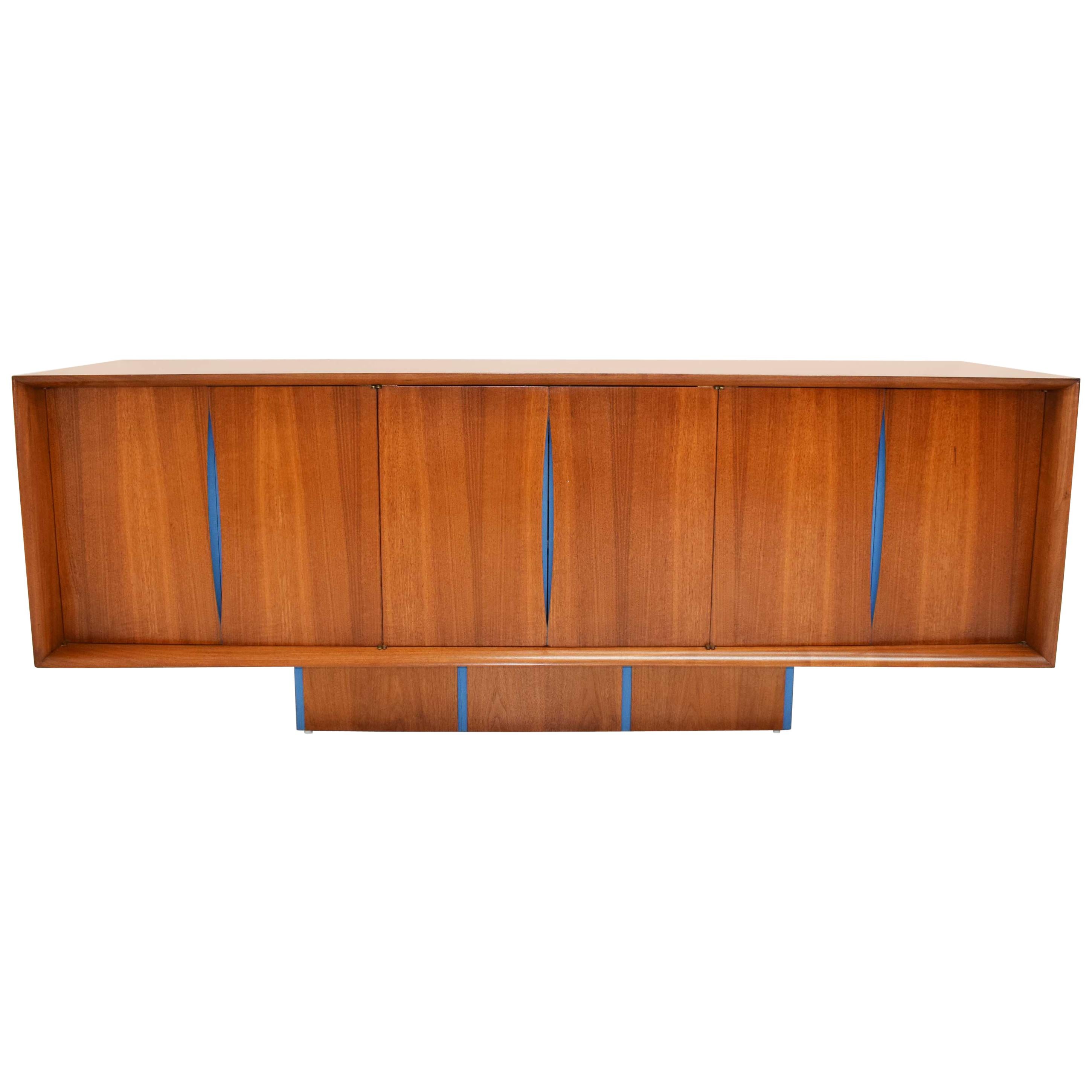 Vladimir Kagan Bow Front Credenza with Hutch Available