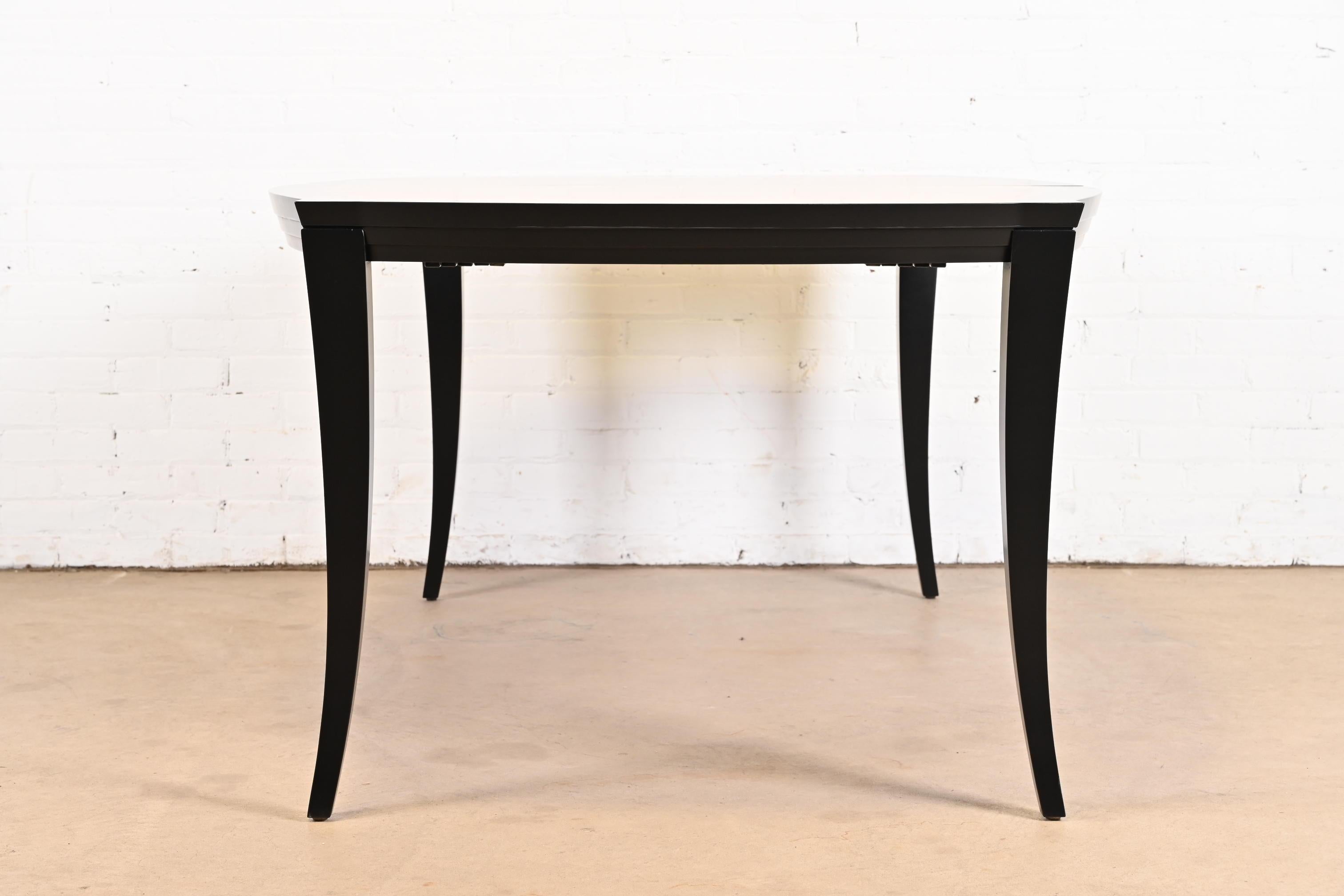 Vladimir Kagan Burl Wood and Black Lacquer Dining Table With Provenance For Sale 8