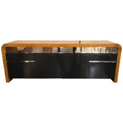 Vladimir Kagan Burl Wood and Lacquered Sideboard or Console with File Cabinets