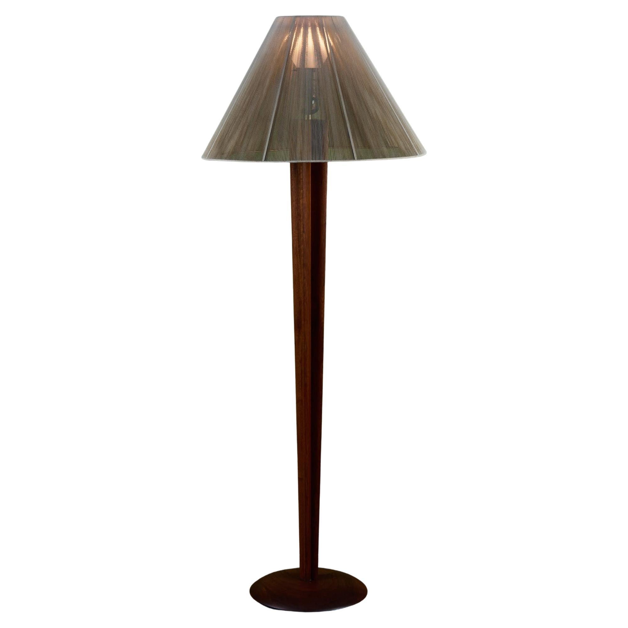 Vladimir Kagan Carved Walnut Floor Lamp For Sale