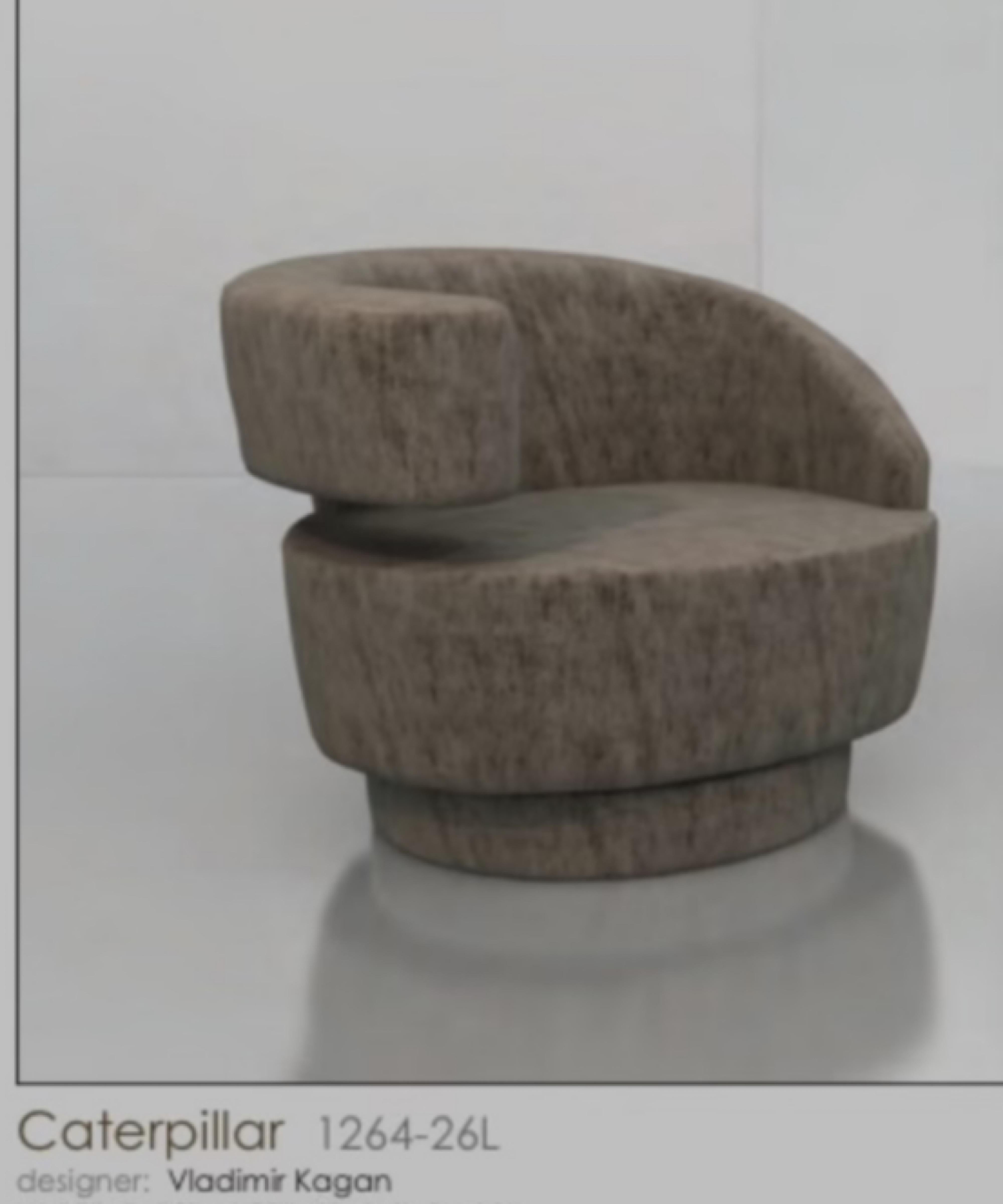 Vladimir Kagan Caterpillar-Stühle, neu gepolstert mit Kamelfarbenem Mohair im Angebot 12