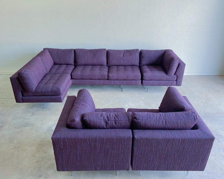 Vladimir Kagan 4 Piece Modular Sectional Sofa, Signed In Good Condition For Sale In Round Rock, TX