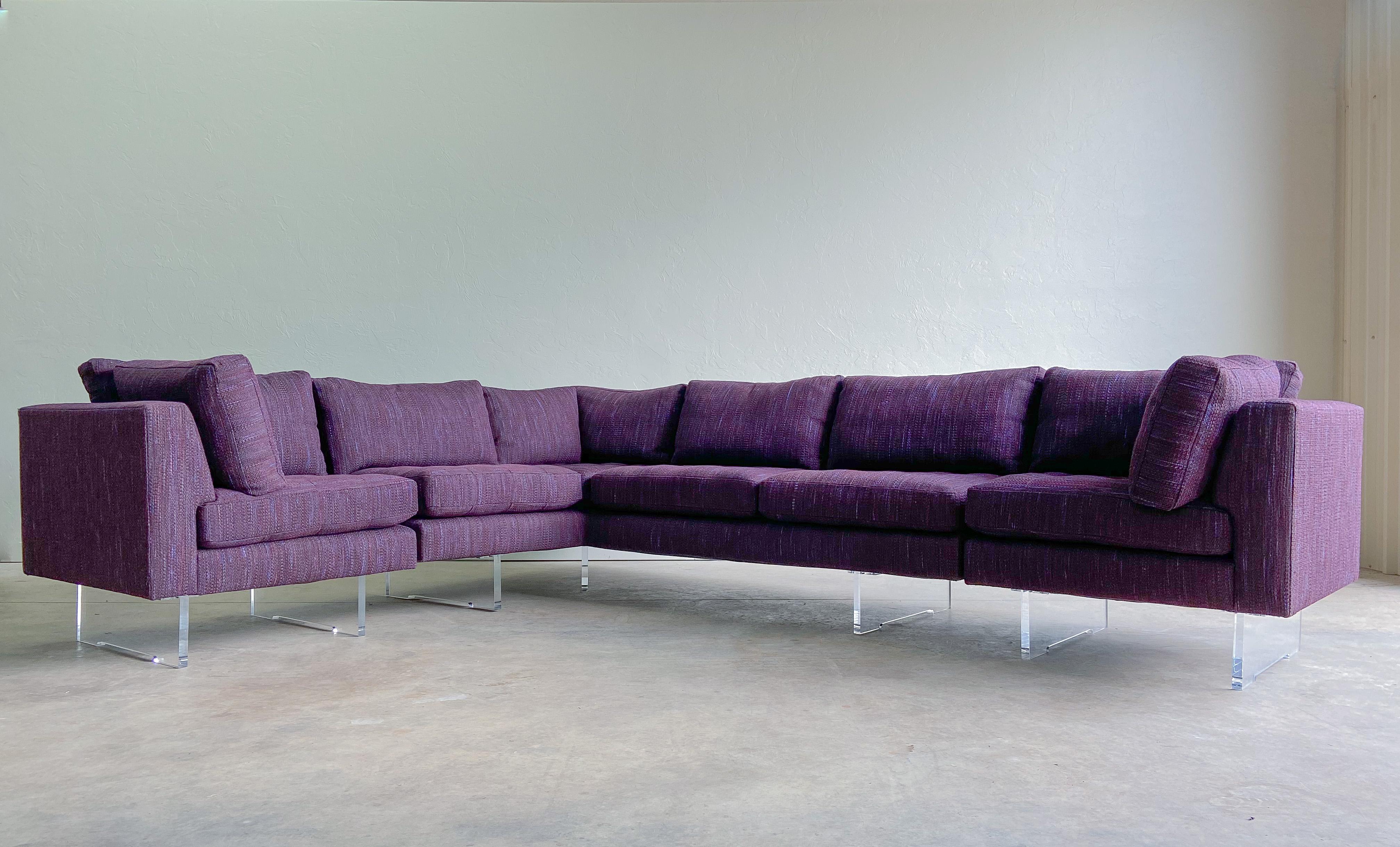 American Vladimir Kagan 4 Piece Modular Sectional Sofa, Signed