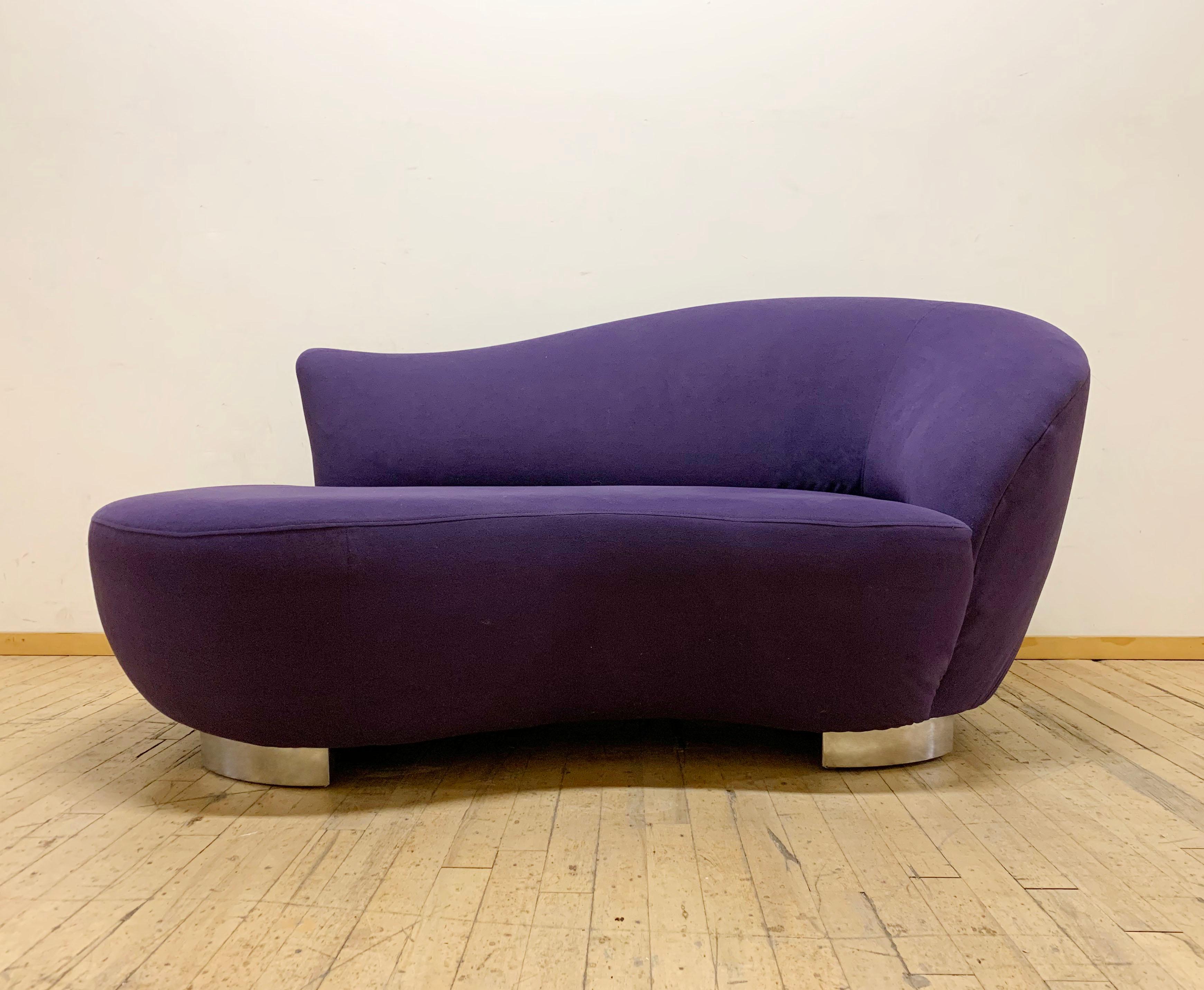 Mid-Century Modern Vladimir Kagan Chaise Lounge Loveseat Sofa