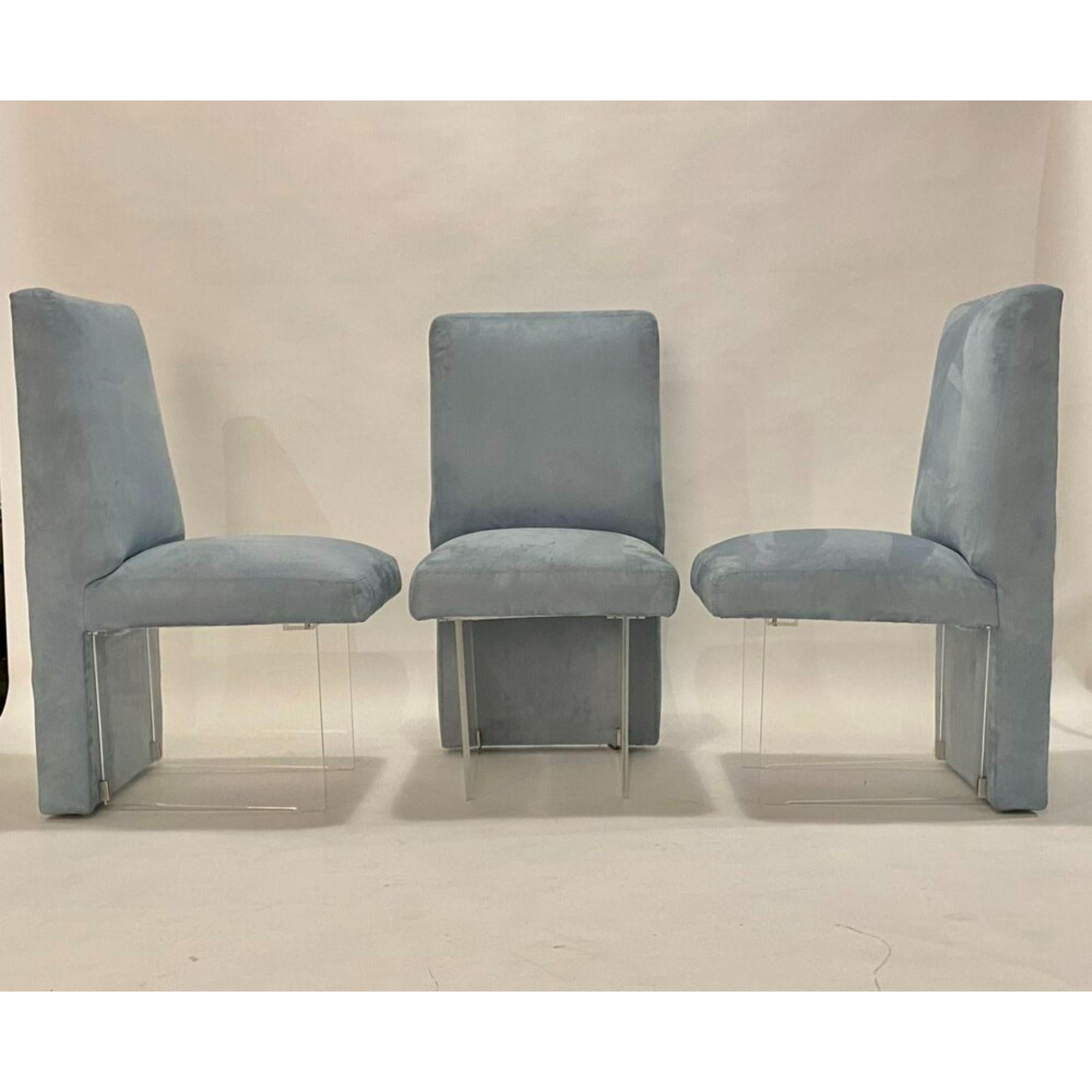 Vladimir Kagan „Clos“-Stühle aus Stoff und Lucite, 6er-Set (Nordamerikanisch) im Angebot