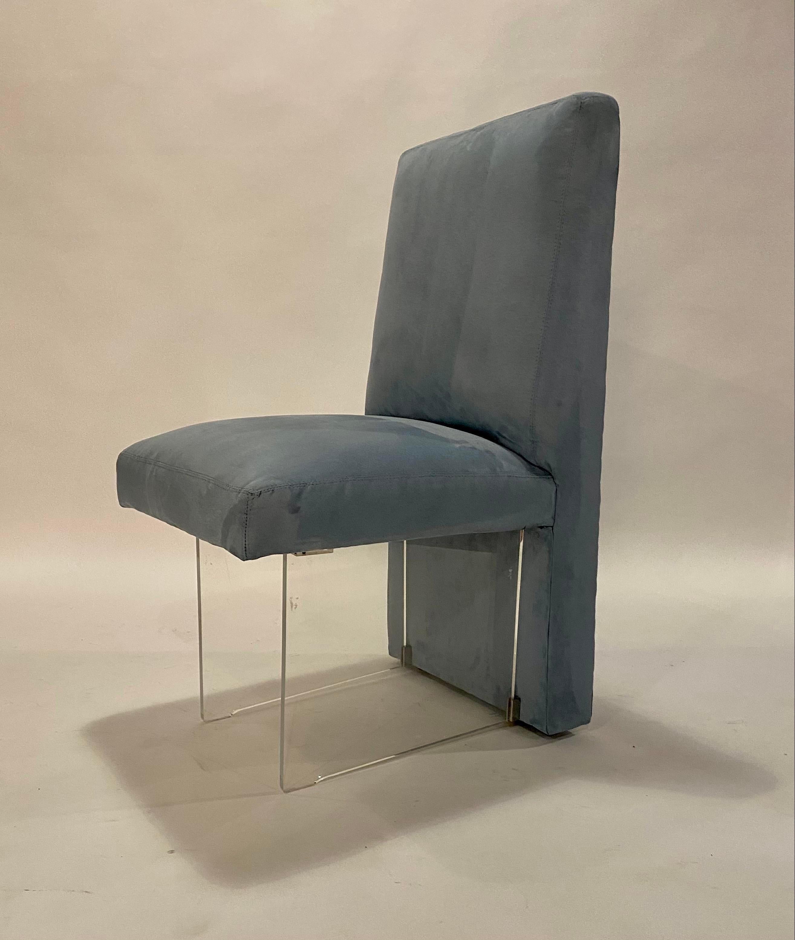 Vladimir Kagan „Clos“-Stühle aus Stoff und Lucite, 6er-Set (20. Jahrhundert) im Angebot