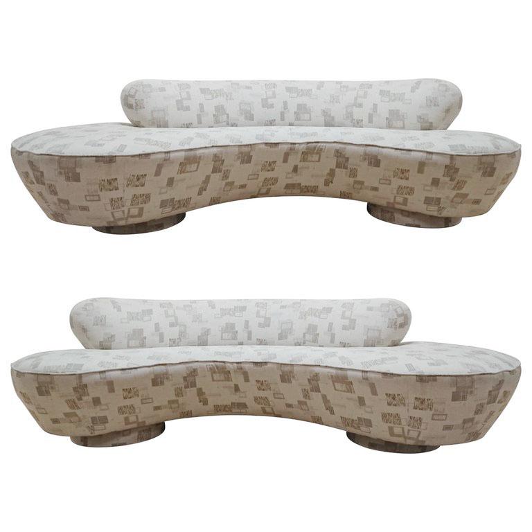 Vladimir Kagan Cloud Serpentine Sofa by Directional Furniture / Pair Available