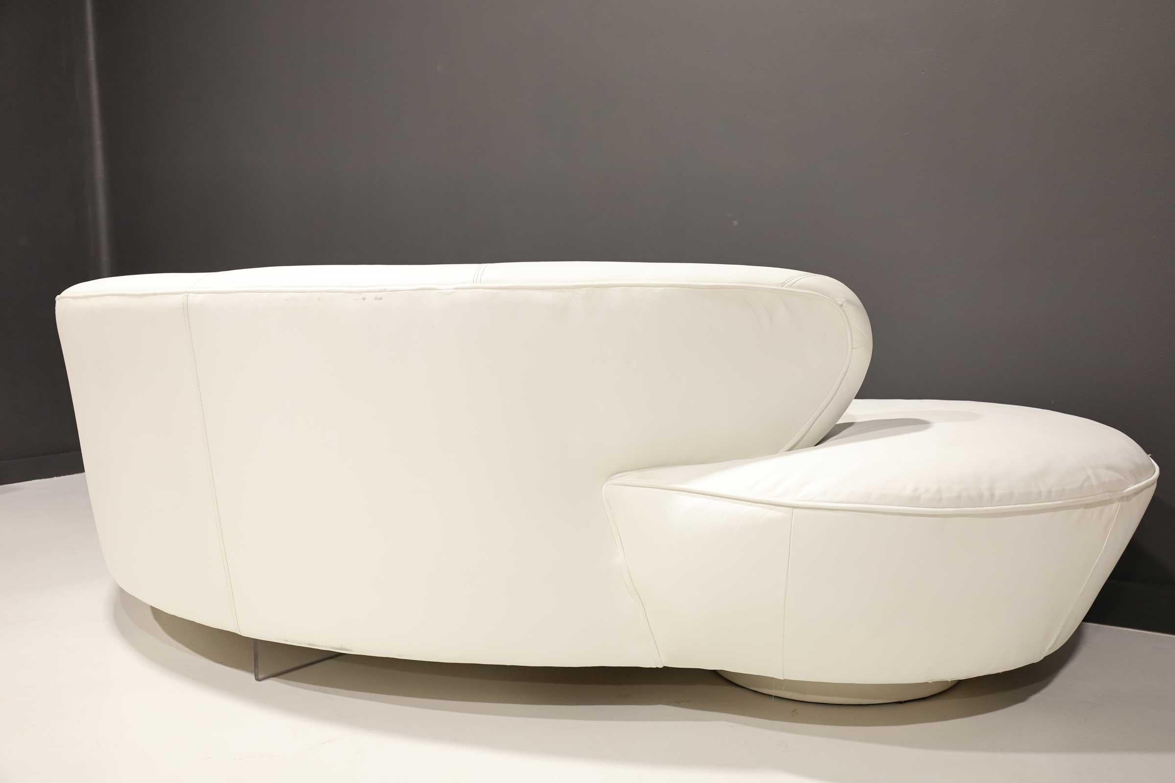 Vladimir Kagan Cloud Serpentine Sofa by Directional in White Leather 1