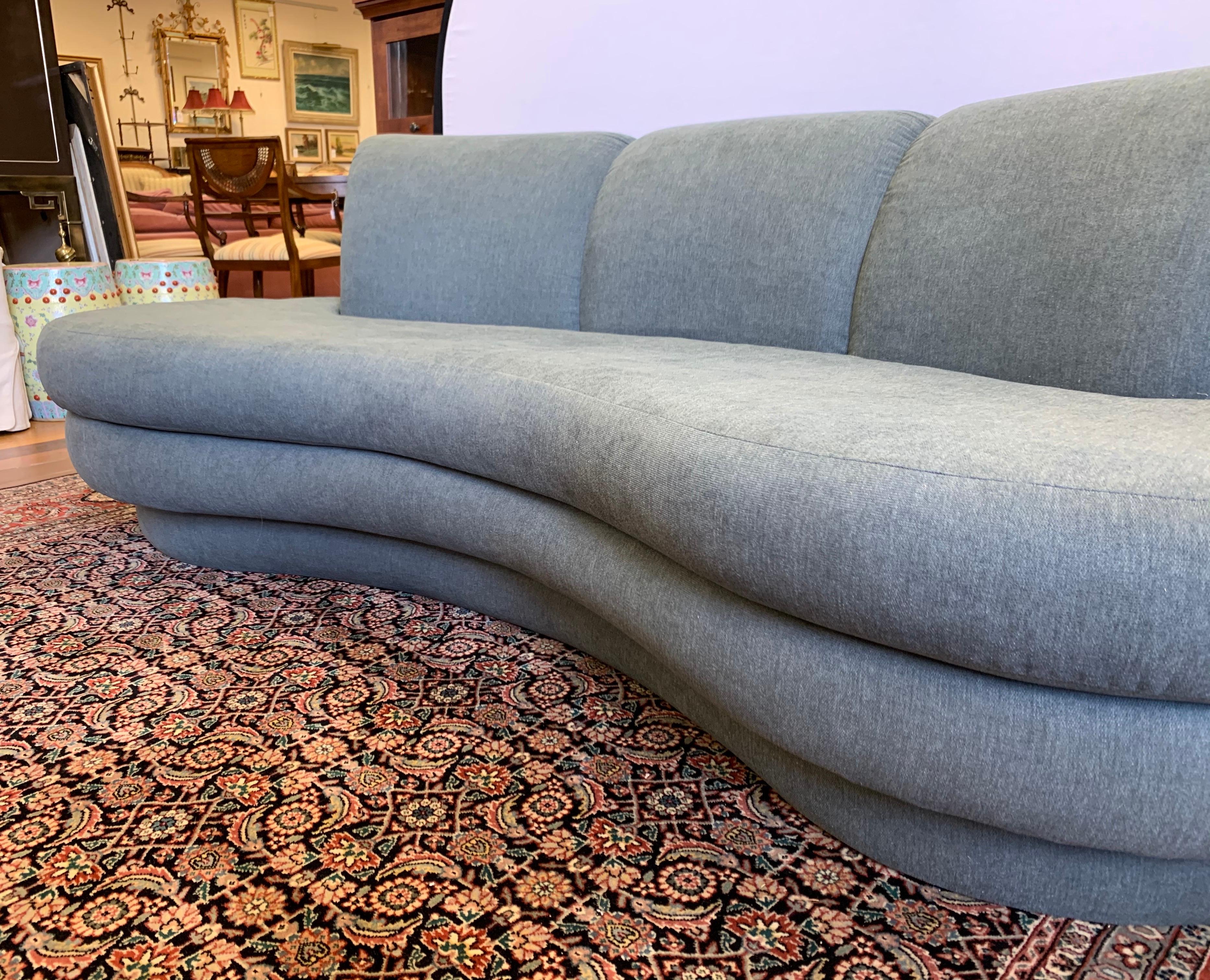 Adrian Pearsall Cloud Sofa for Comfort Designs Newly Upholstered in Slate Gray  In Good Condition In West Hartford, CT