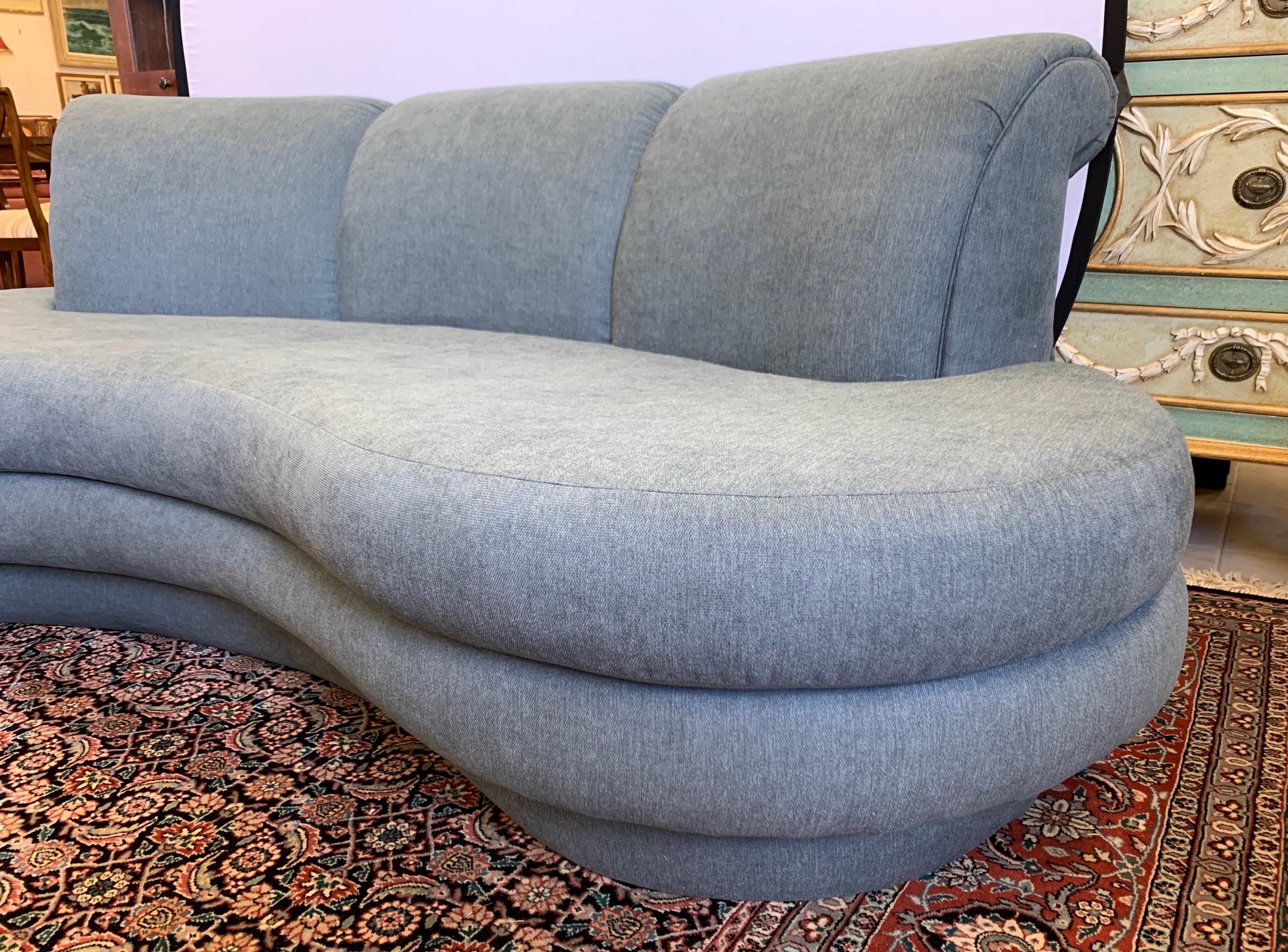 Adrian Pearsall Cloud Sofa for Comfort Designs Newly Upholstered in Slate Gray  In Good Condition In West Hartford, CT