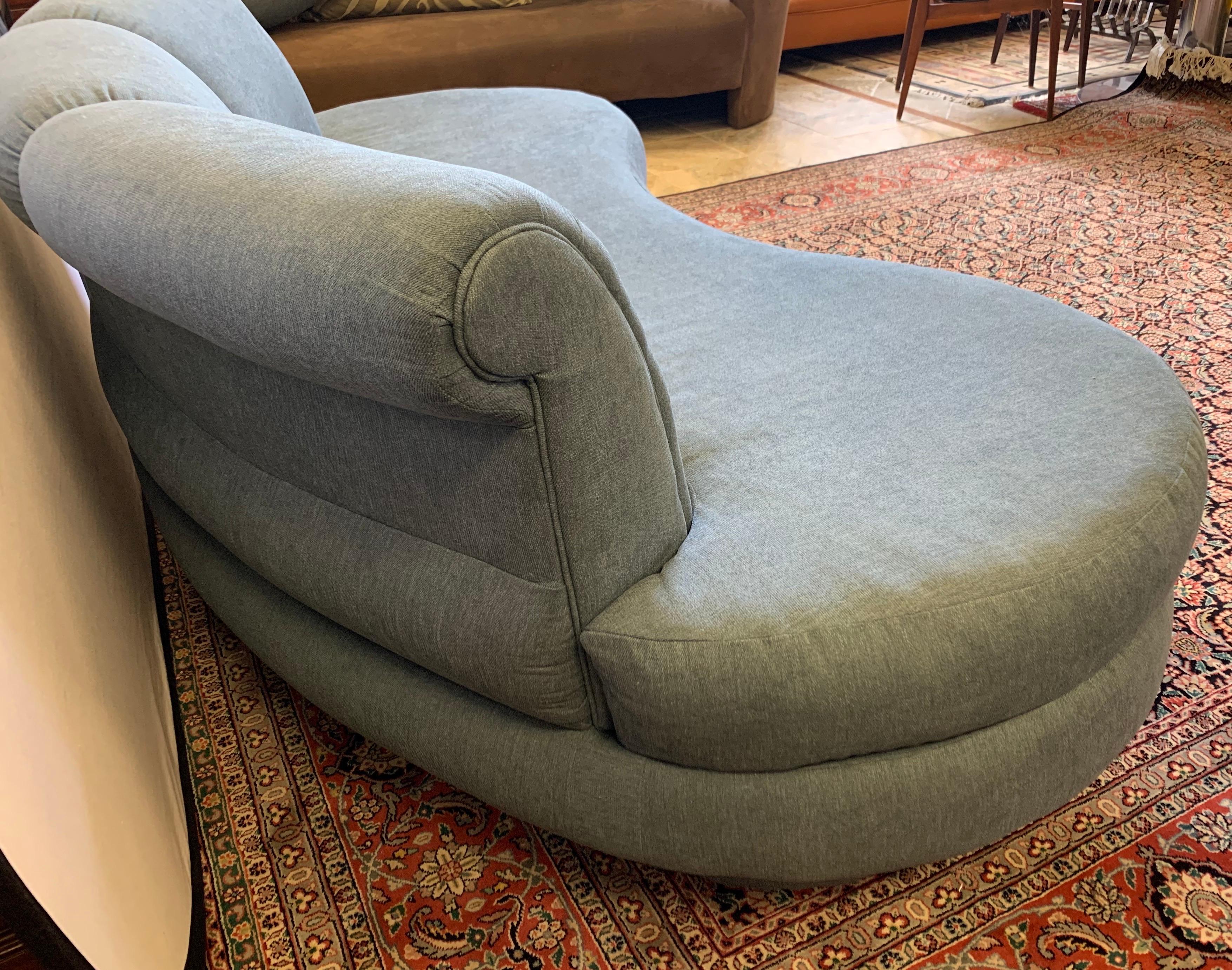 Adrian Pearsall Cloud Sofa for Comfort Designs Newly Upholstered in Slate Gray  1