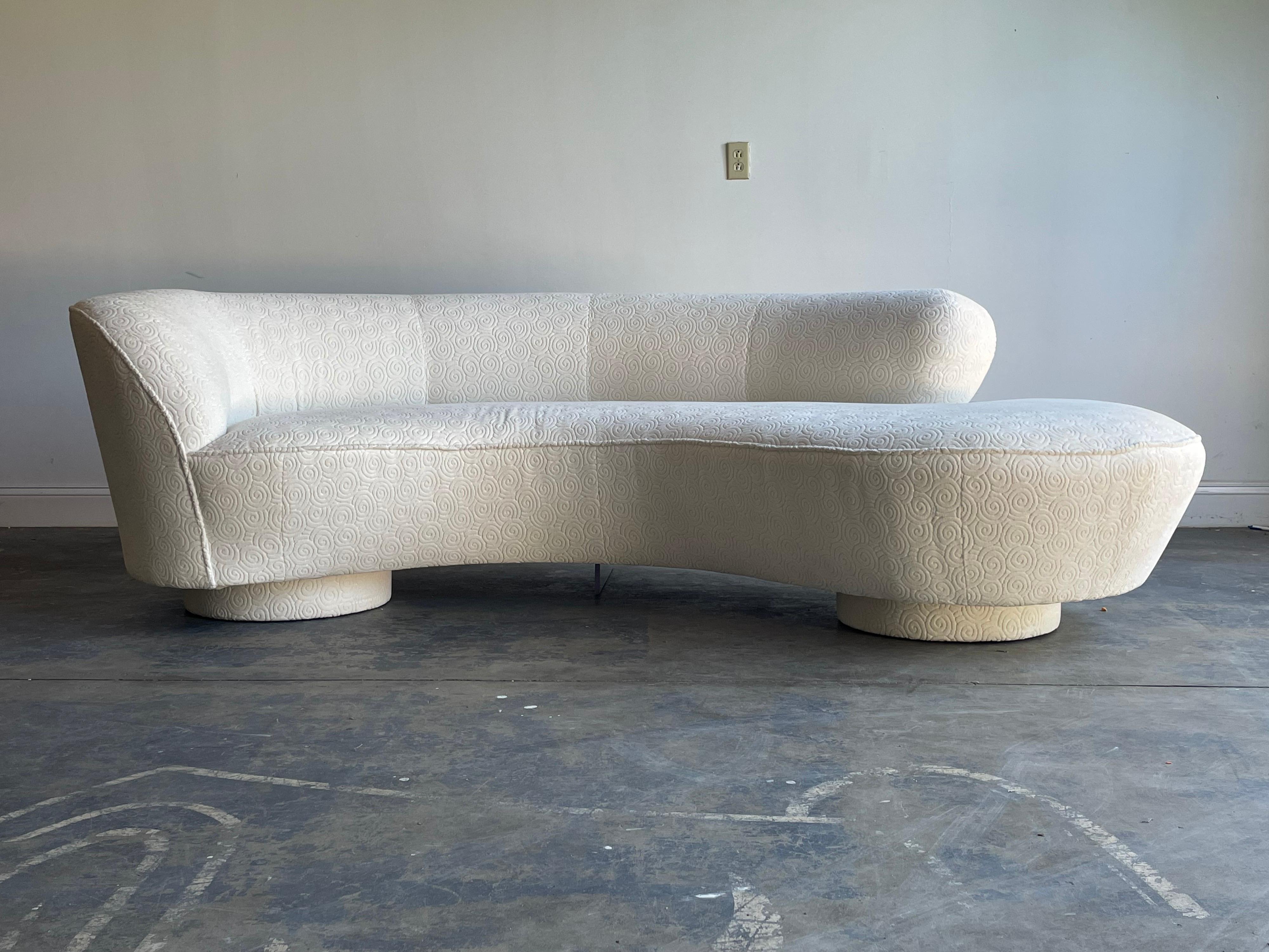 Organic Modern Vladimir Kagan Cloud Sofa for Directional with Lucite Support