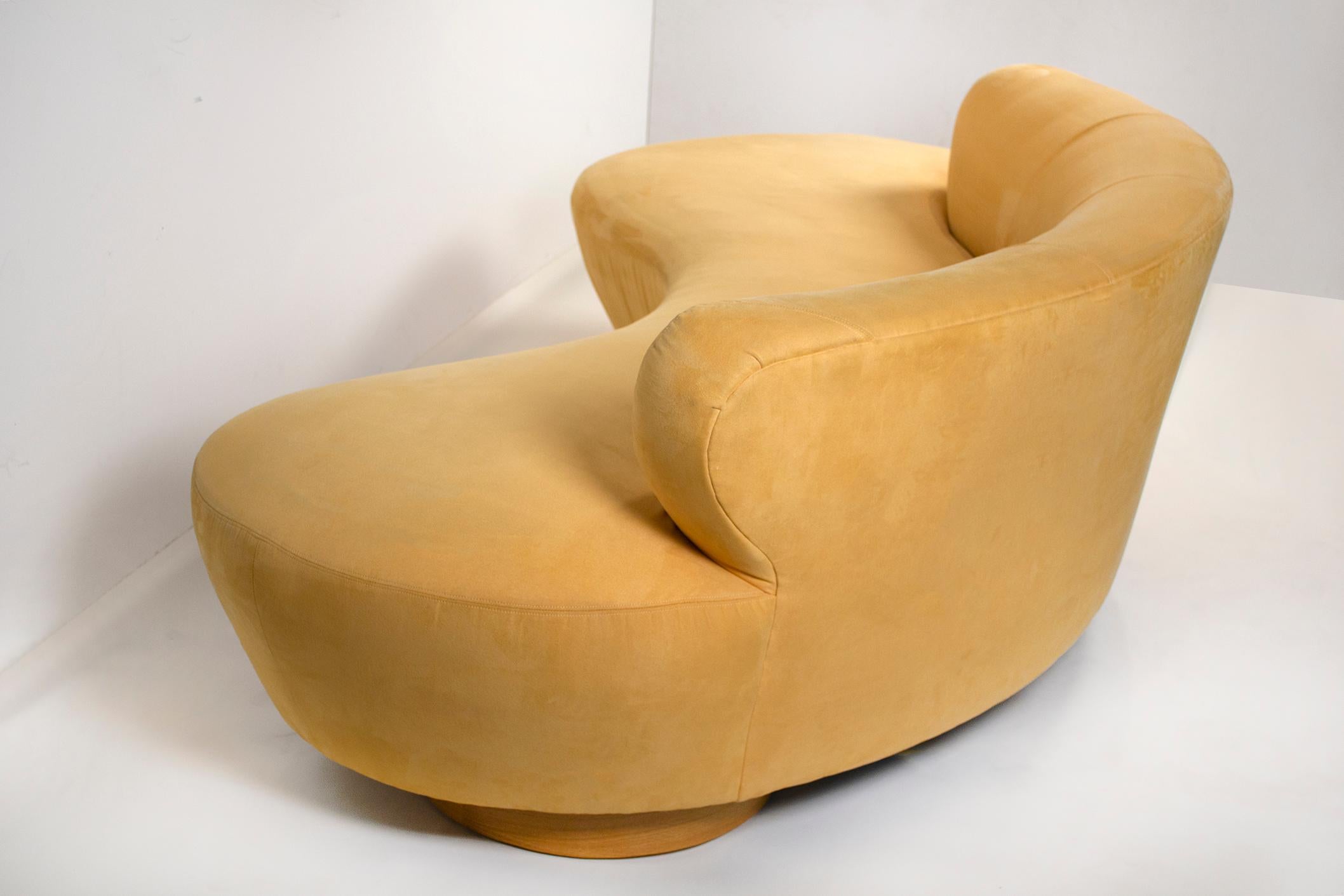 American Vladimir Kagan Cloud Sofa for Directional with Oak Pedestal Base