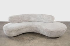 Vladimir Kagan Cloud Sofa for Directional with Stained Oak Pedestal Bases