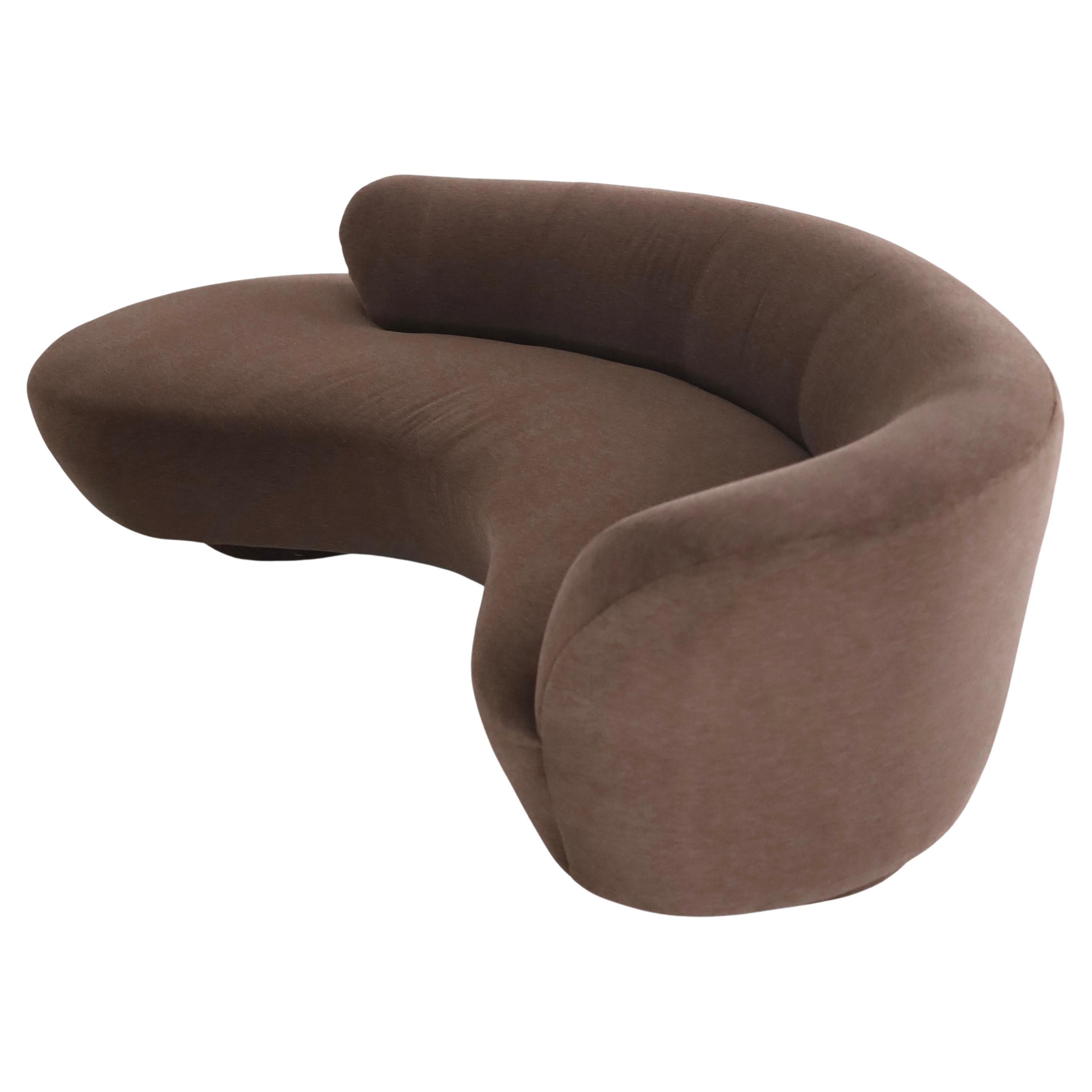 Vladimir Kagan “Cloud” Sofa Reupholstered in 100% Alpaca For Sale