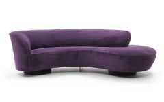 Vladimir Kagan Cloud Sofas, Pair of Newly Upholstered in Purple/Plum Ultrasuede