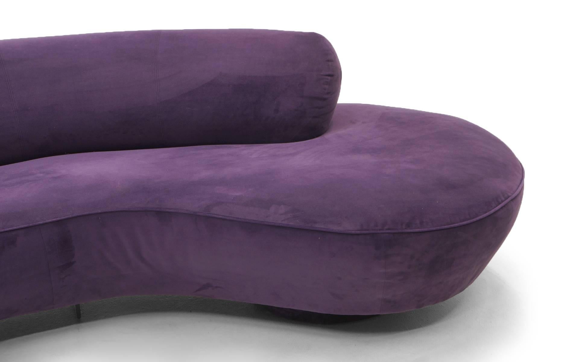 American Vladimir Kagan Cloud Sofas, Pair of Newly Upholstered in Purple/Plum Ultrasuede