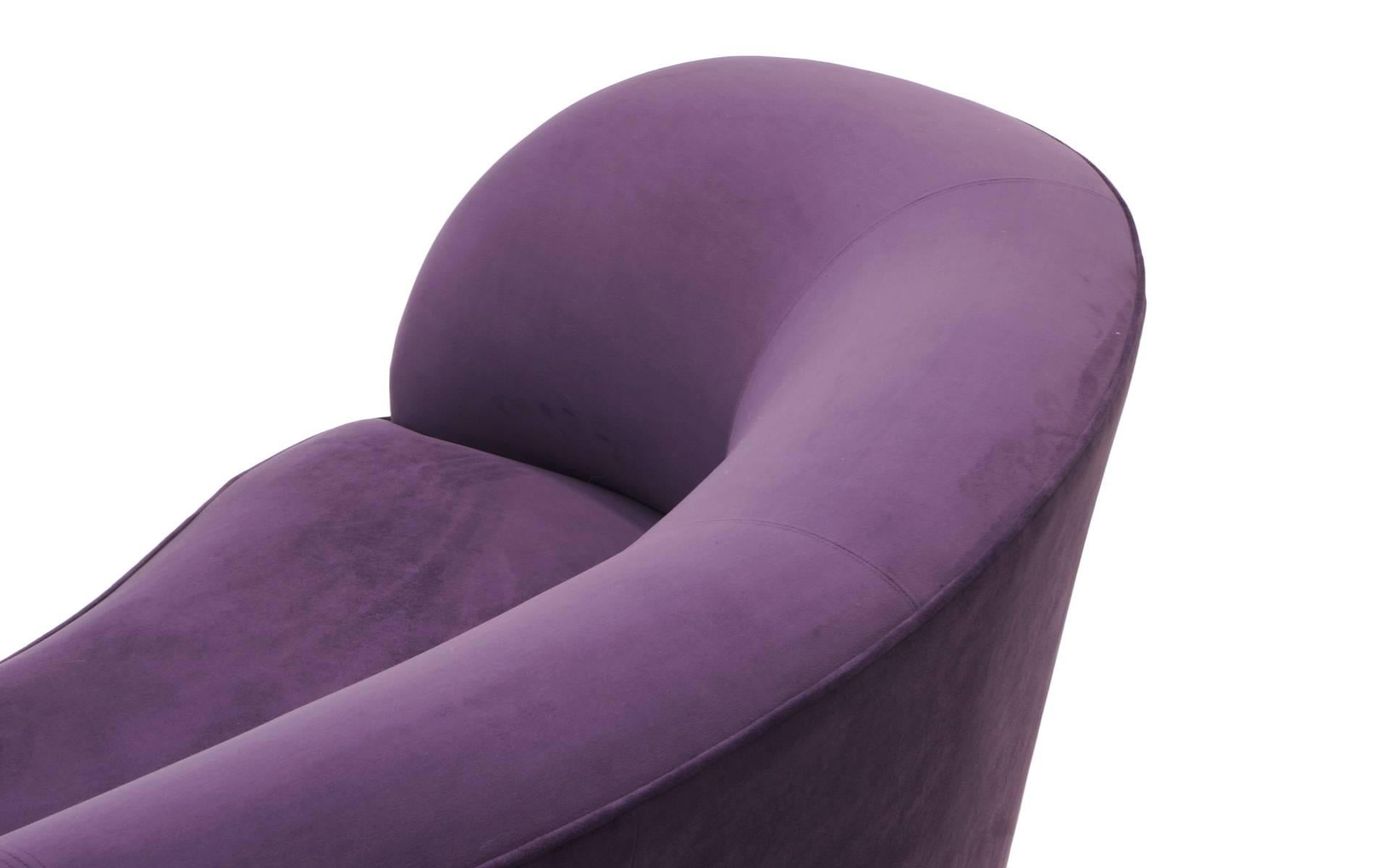 Mid-20th Century Vladimir Kagan Cloud Sofas, Pair of Newly Upholstered in Purple/Plum Ultrasuede