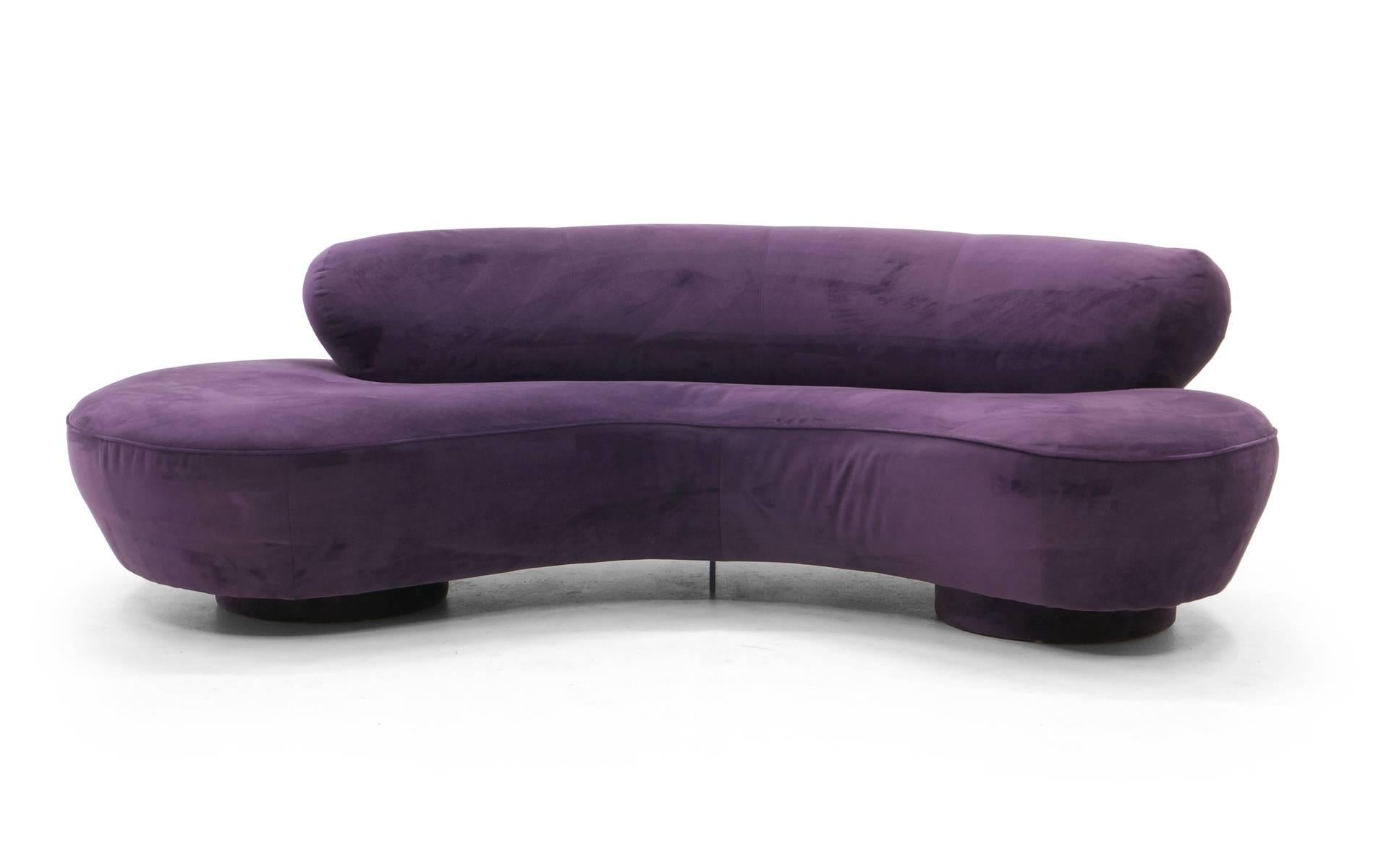Upholstery Vladimir Kagan Cloud Sofas, Pair of Newly Upholstered in Purple/Plum Ultrasuede
