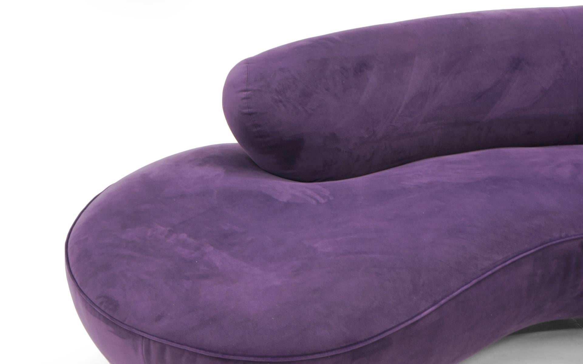 Vladimir Kagan Cloud Sofas, Pair of Newly Upholstered in Purple/Plum Ultrasuede 2