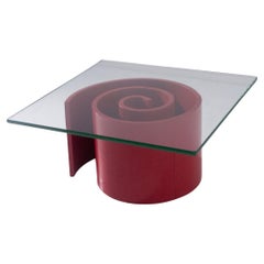 Table basse Vladimir Kagan avec plateau en cristal, mod Snail
