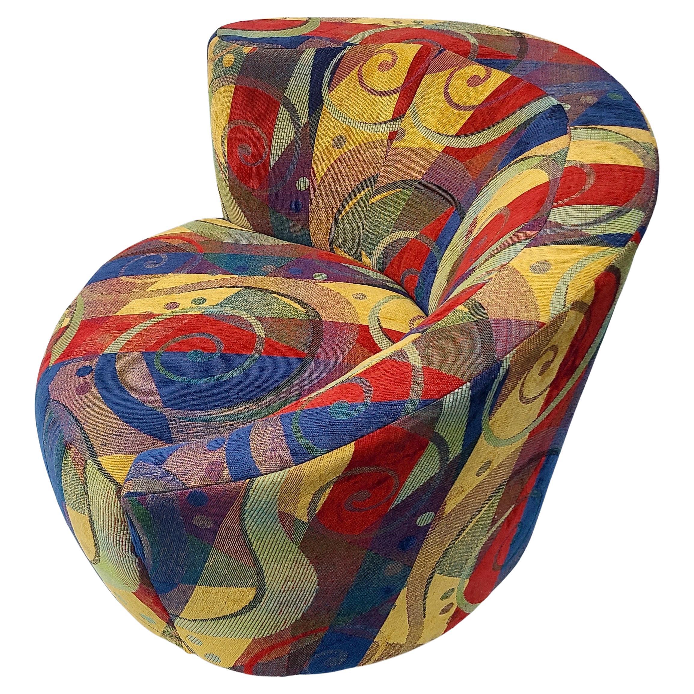  Nautilus Swivel Lounge Chair in the style of Vladimir Kagan In Good Condition In Fraser, MI