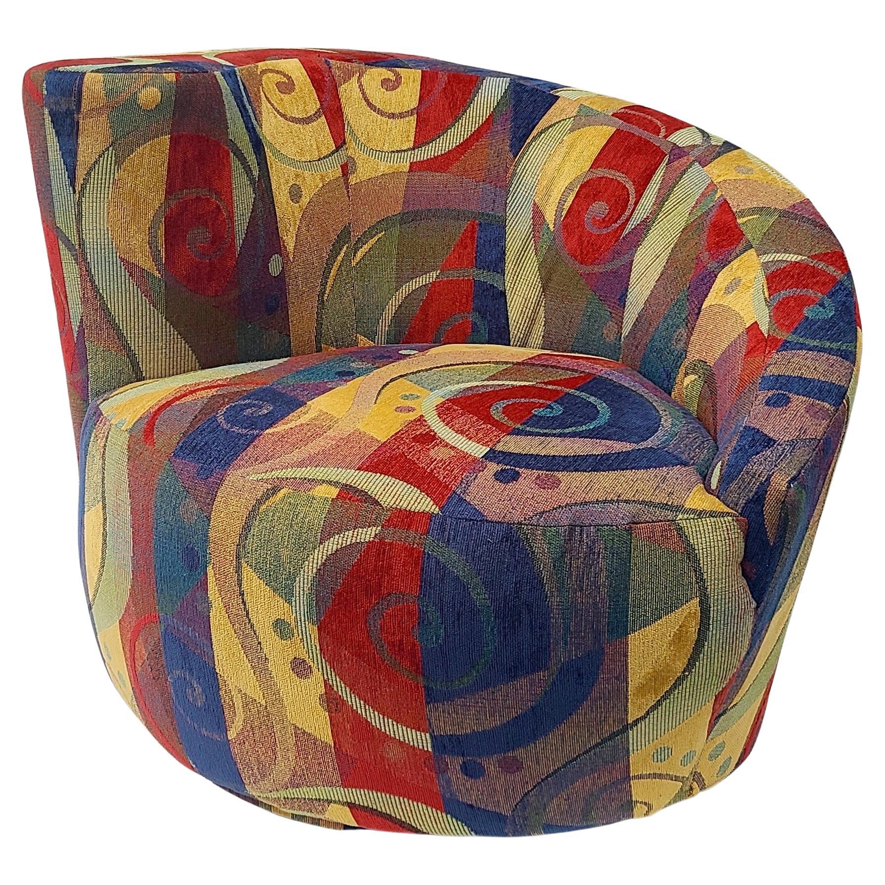 Late 20th Century  Nautilus Swivel Lounge Chair in the style of Vladimir Kagan