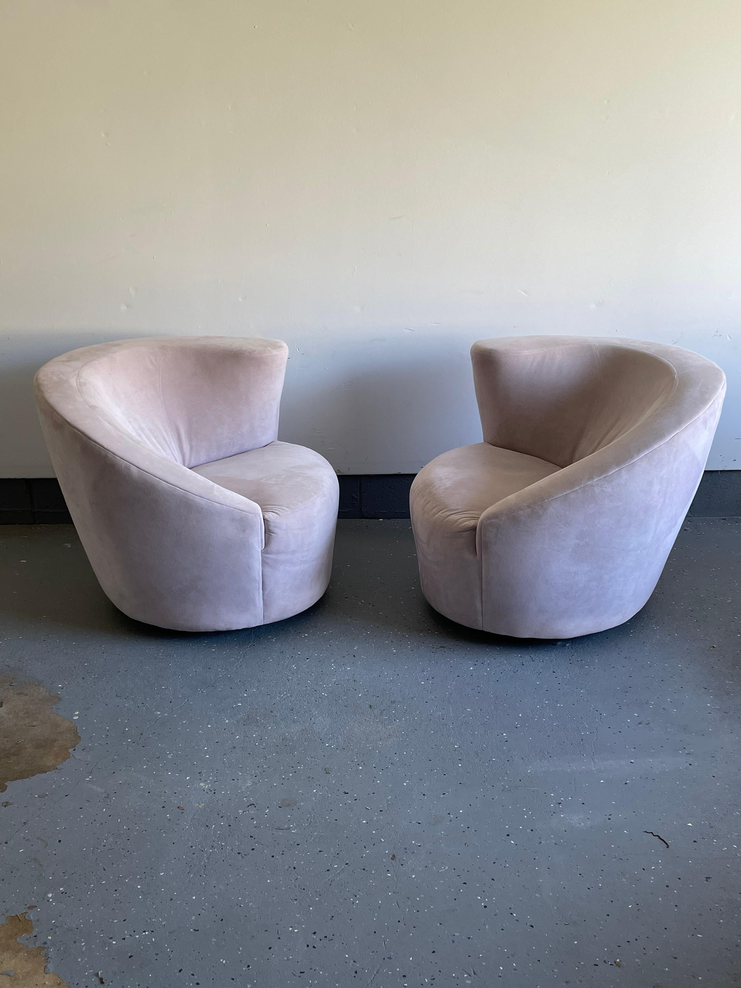 Corkscrew or Nautilus Swivel Chairs by Directional For Sale 6