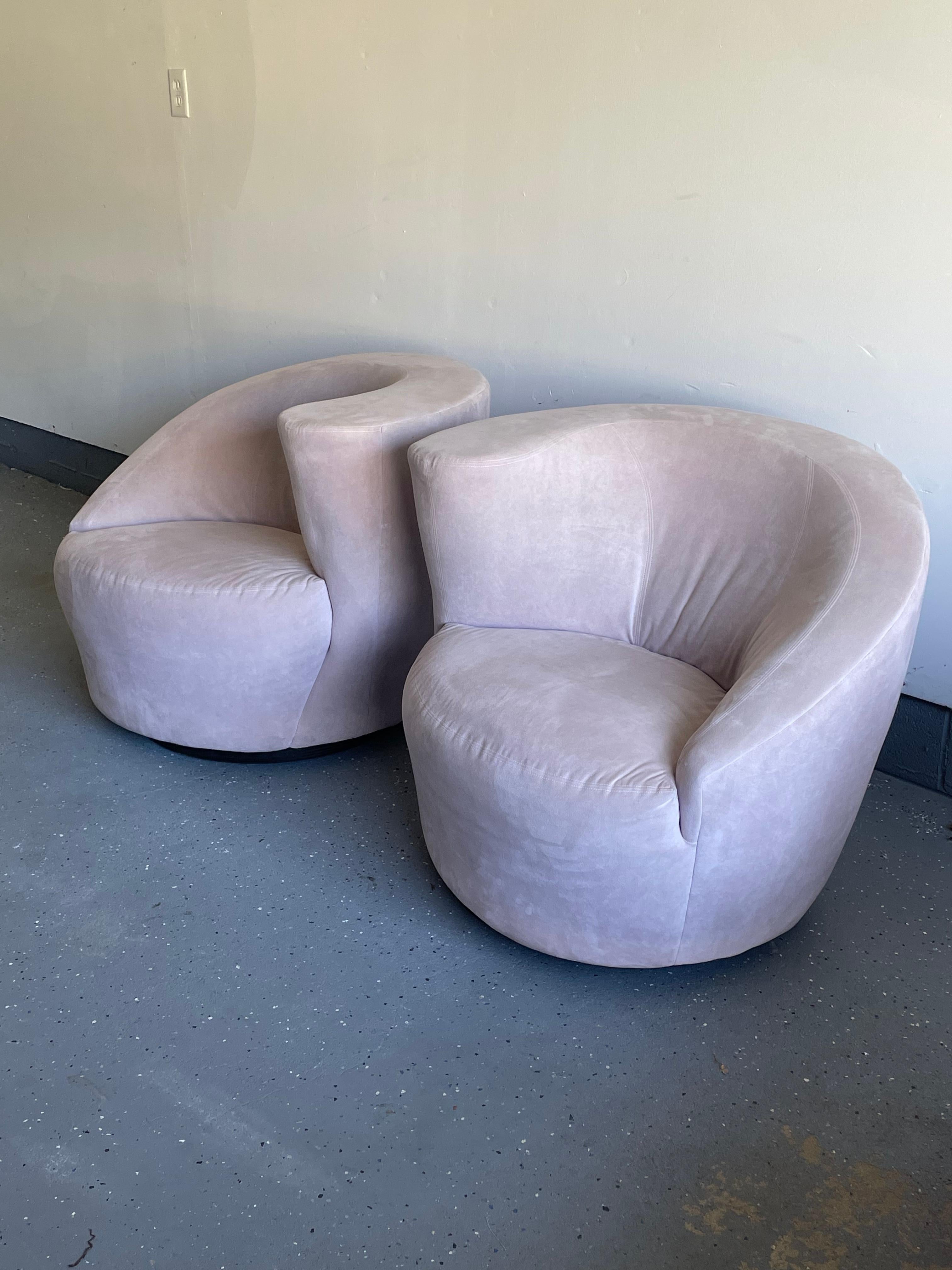 Mid-Century Modern Corkscrew or Nautilus Swivel Chairs by Directional For Sale